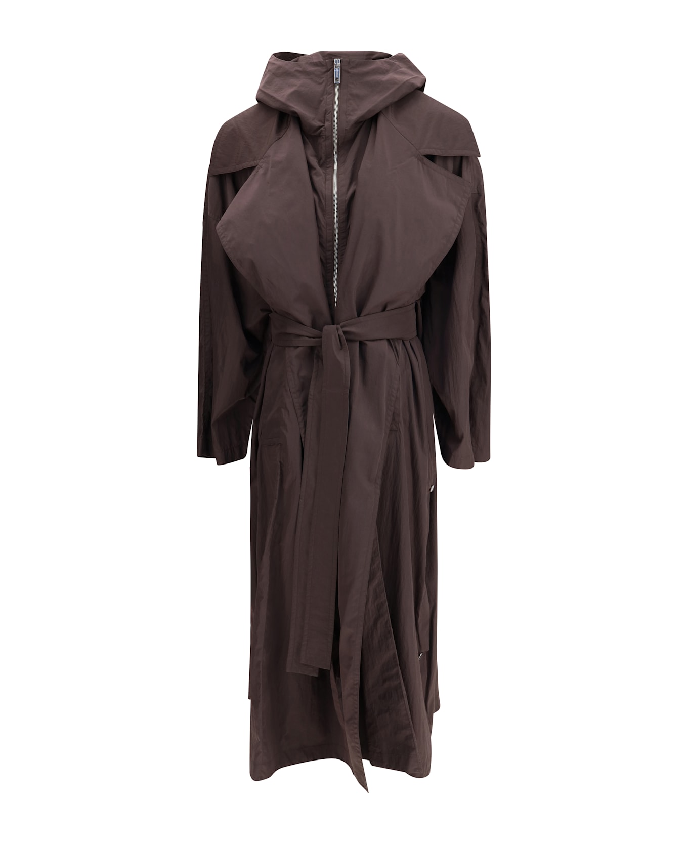 SportMax Oversized Barba Trench Coat In Taffeta