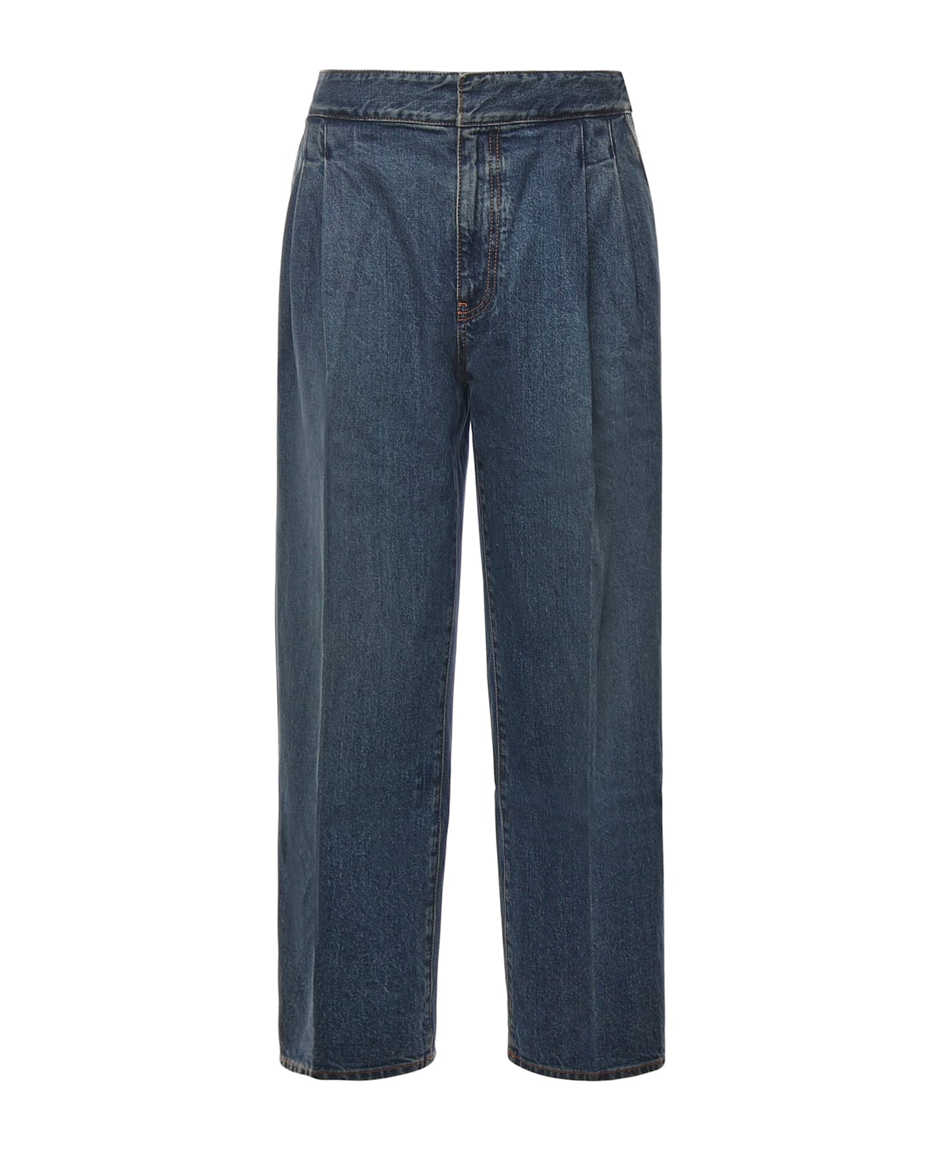 Alaia Denim Pleated Jeans - BLEU DELAVE