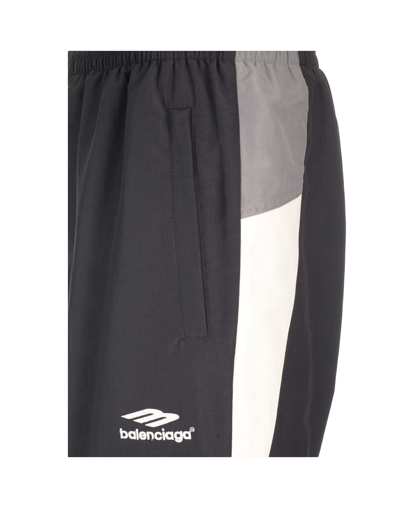 Balenciaga Logo Print Panelled Track Pants - BLACK スウェットパンツ
