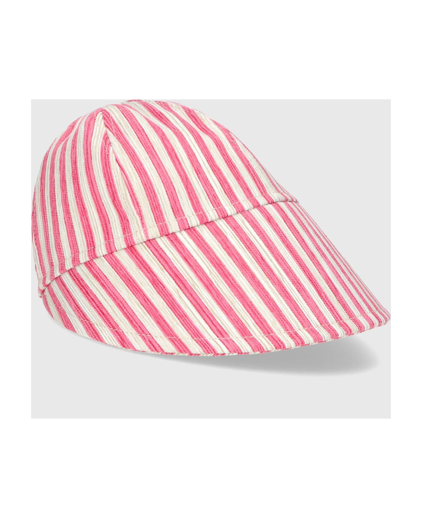 Borsalino Sun Baseball Cap - WHITE/FUCSIA 帽子