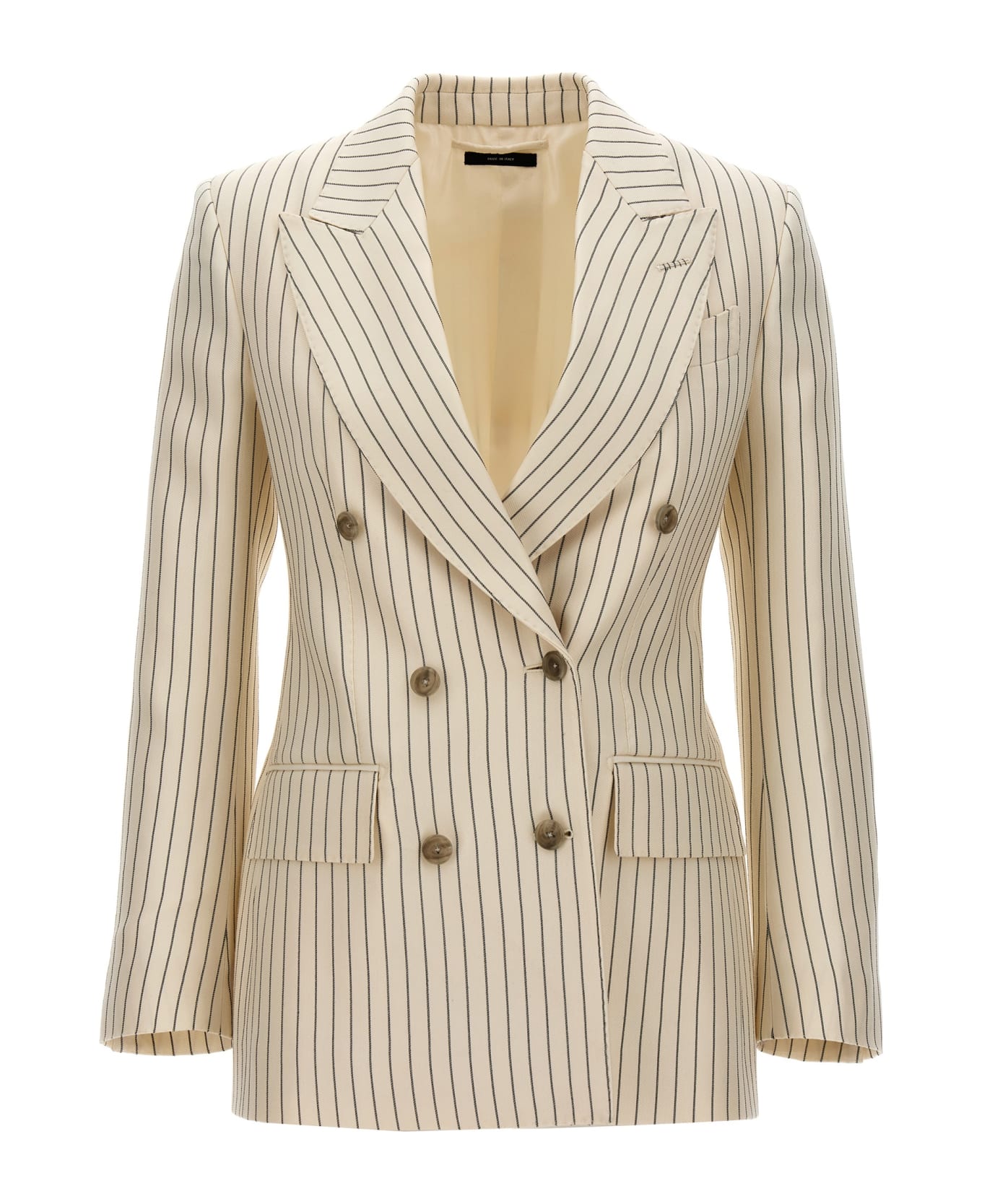 Tom Ford Striped Double-breasted Blazer - White/Black ブレザー