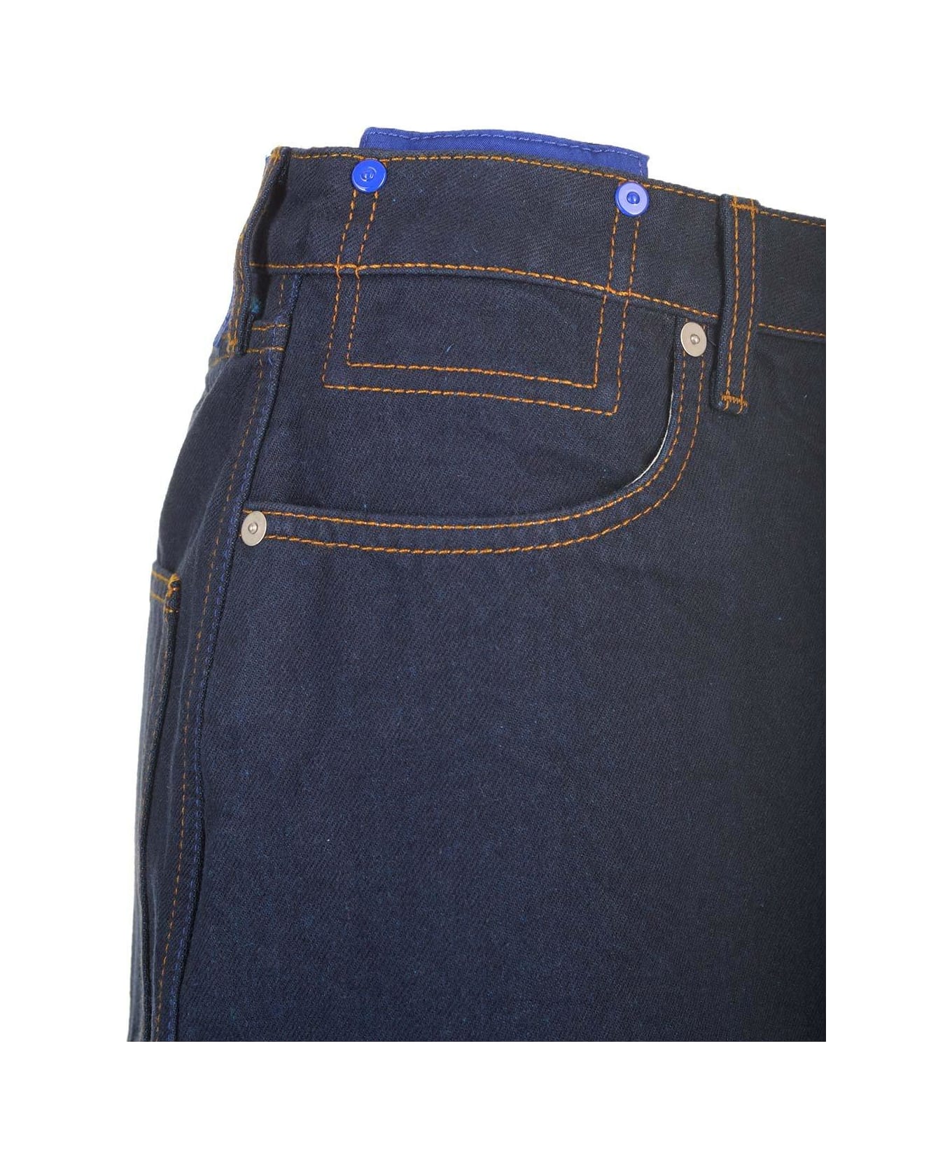 Burberry Japanese Front-slit Denim Midi Skirt - Blu