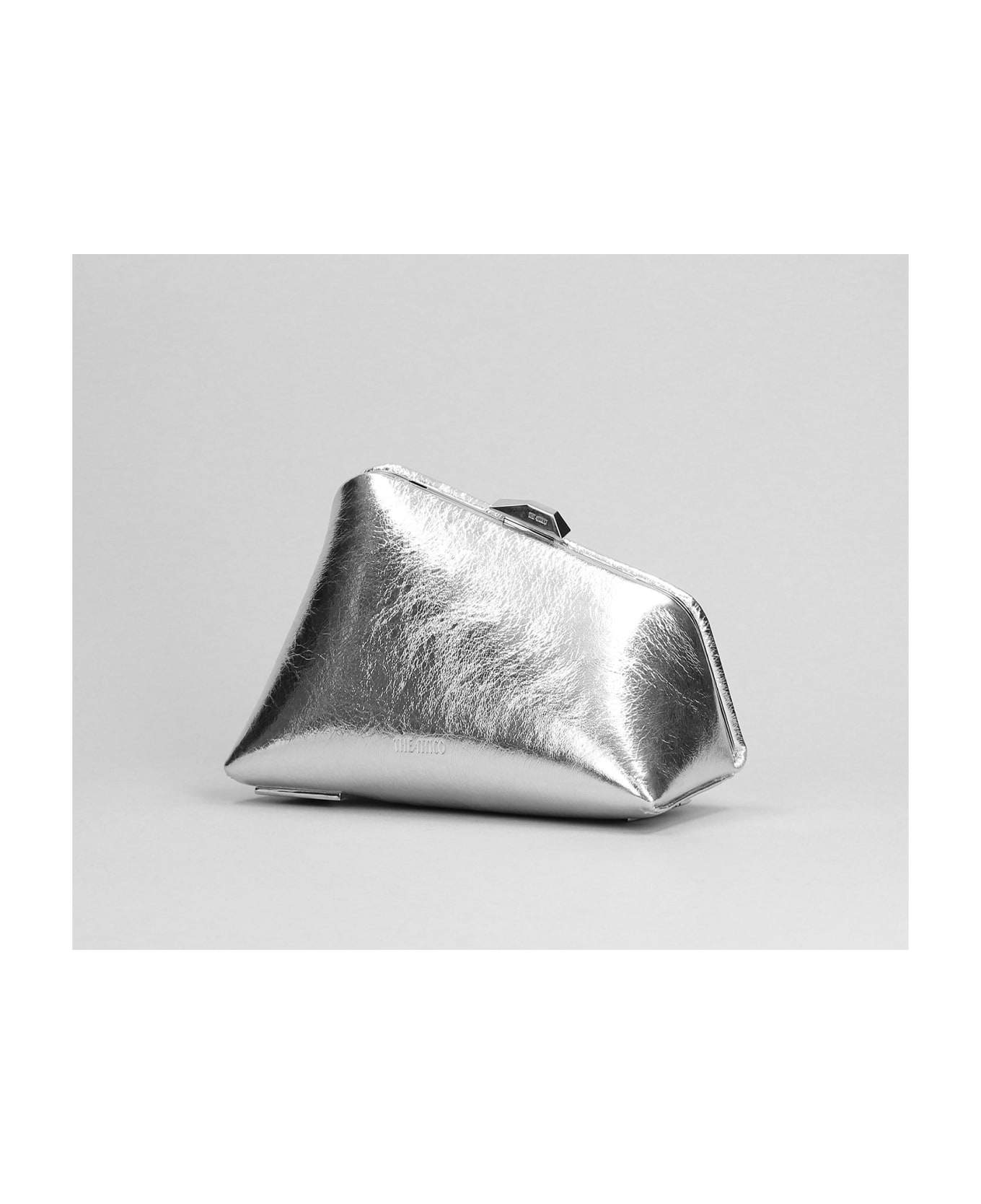 The Attico Midnight Hand Bag In Silver Leather - Silver