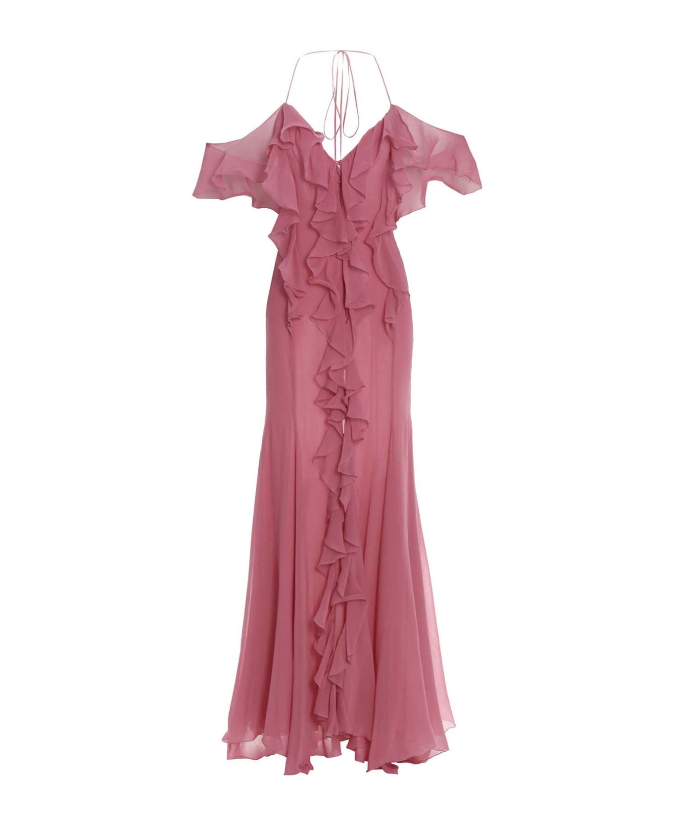 Blumarine Flounced Silk Dress - Pink ワンピース＆ドレス