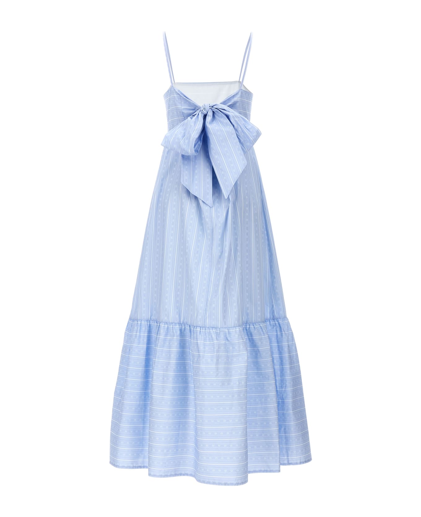 TwinSet 'monogram' Long Dress - Azzurro/bianco ottico
