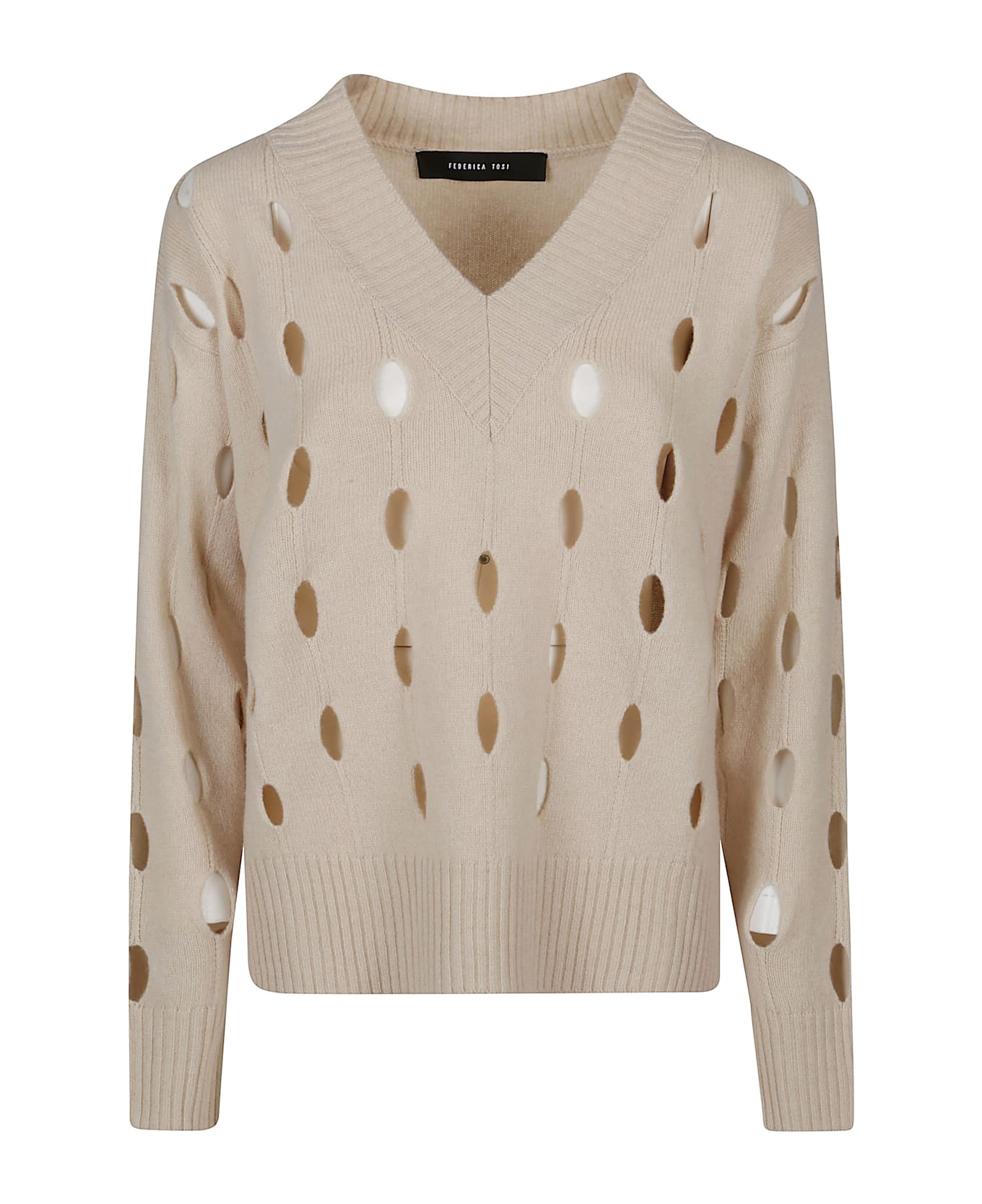 Federica Tosi V Neck Sweater - Panna