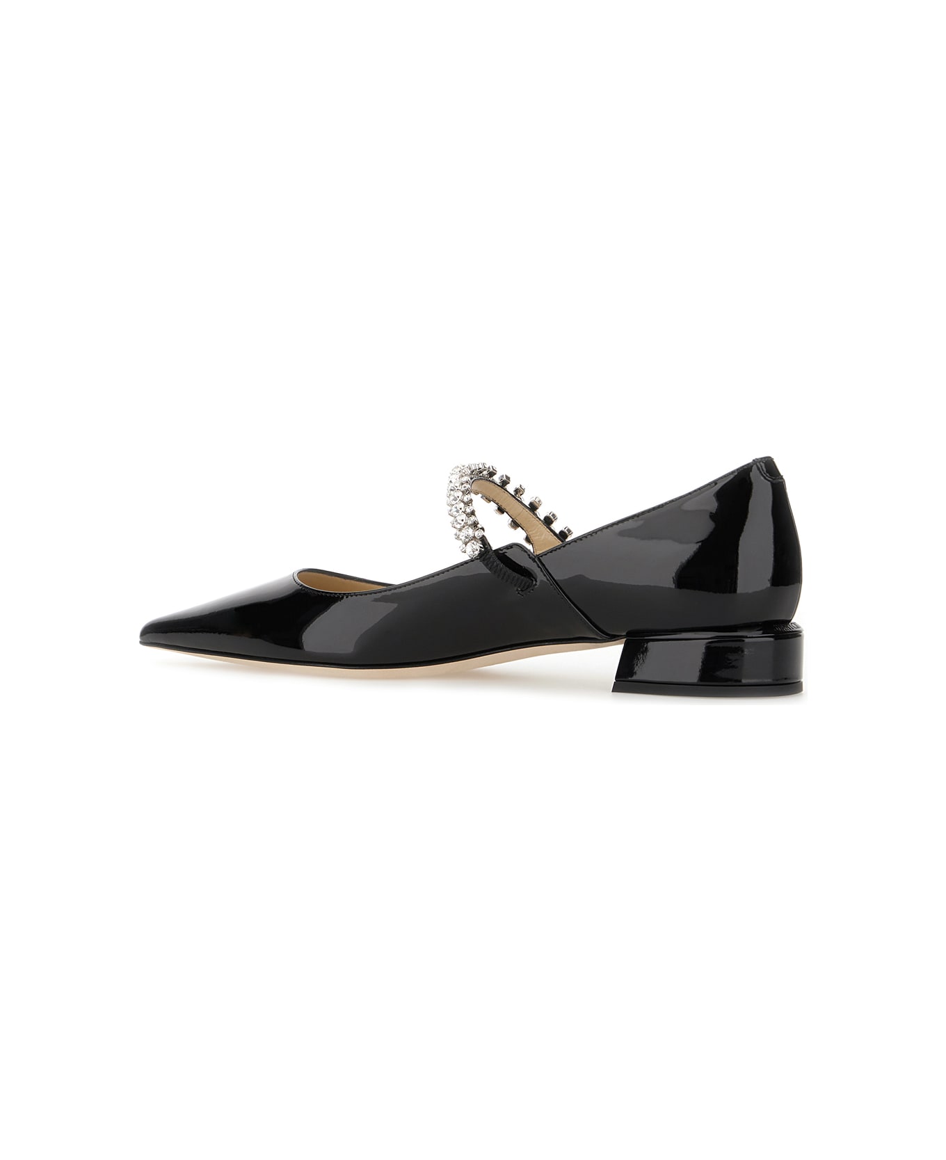 Jimmy Choo Black Leather Bing Pump Ballerinas - BLACK