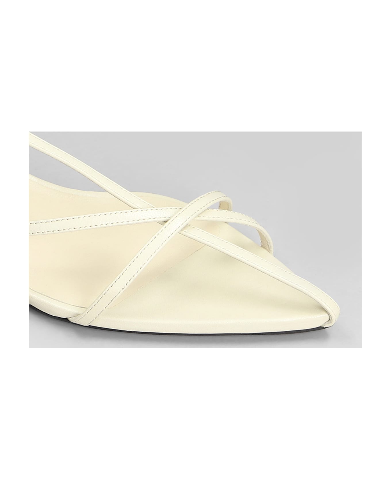 Jil Sander Ivory Leather Sandals - beige