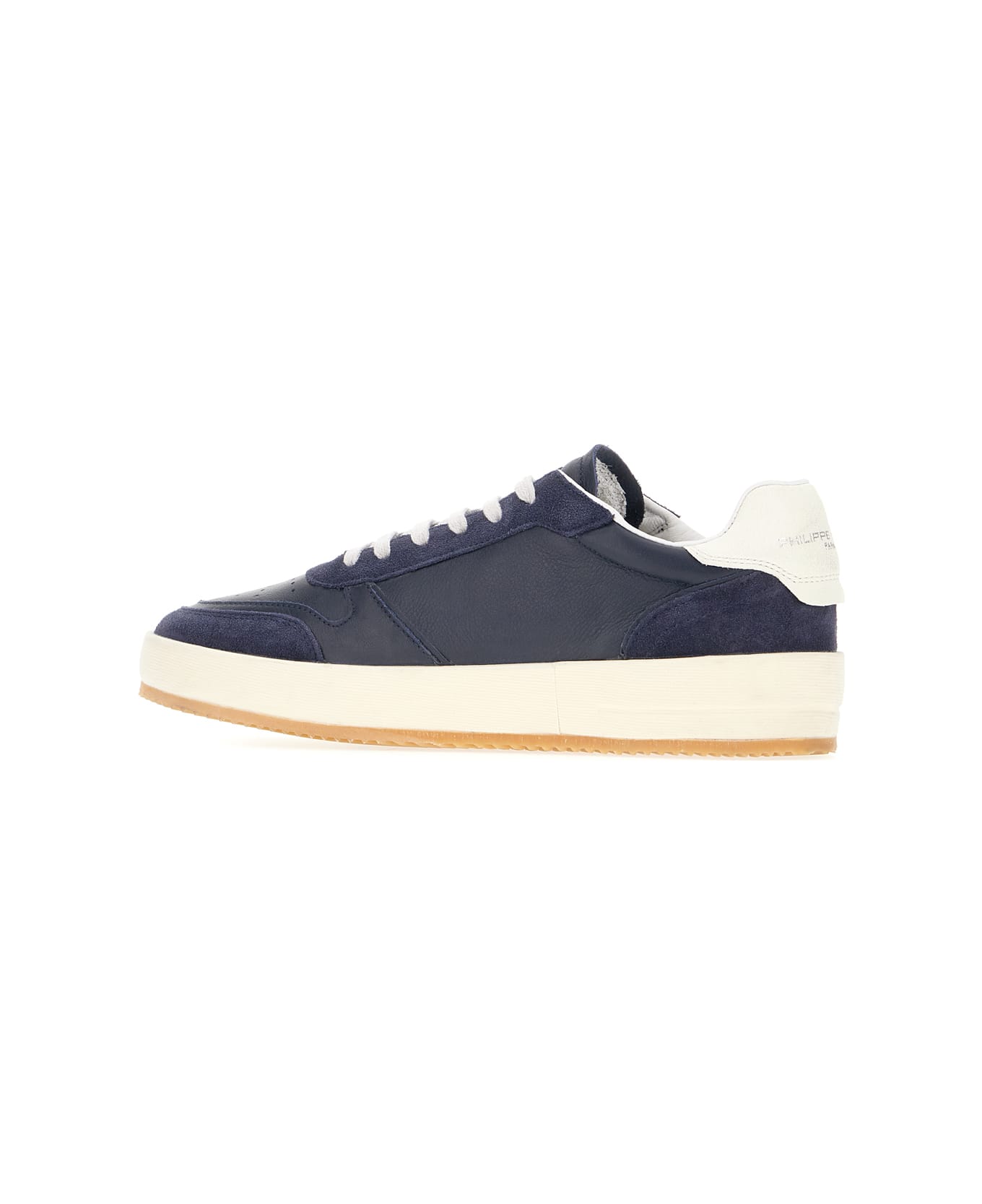 Philippe Model Blue Leather And Suede Nice Low Sneakers - Blu