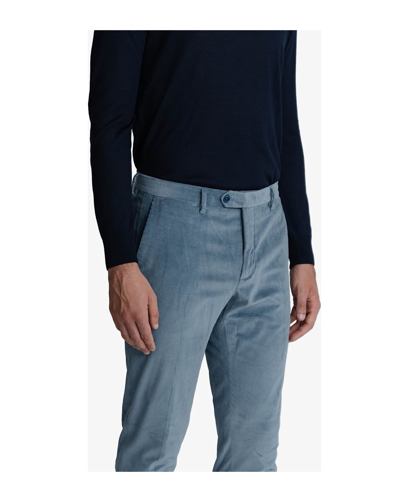 Larusmiani Velvet Trousers Howard Pants - LightBlue