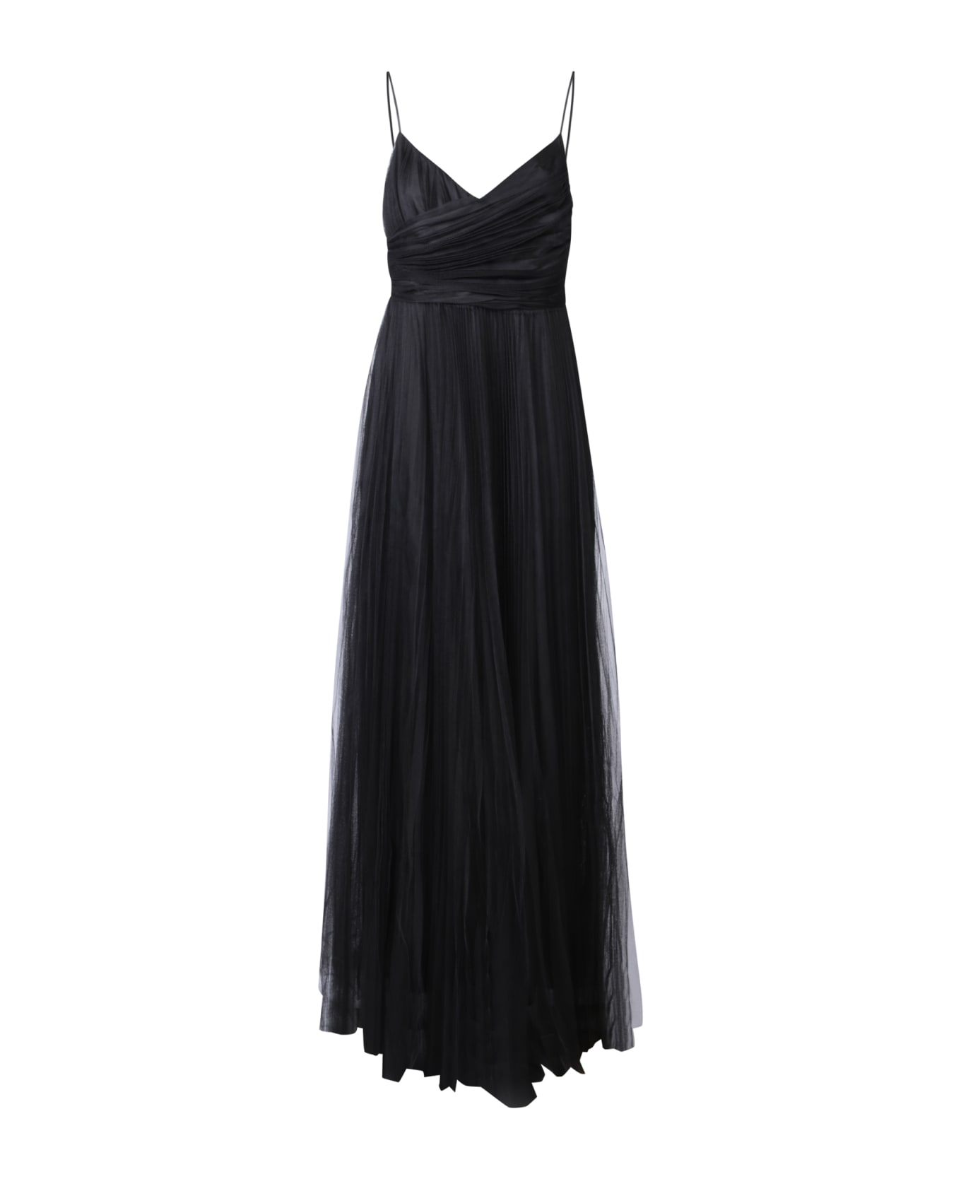 Fabiana Filippi Pleated Tulle Long Black Dress By Fabiana Filippi - Black