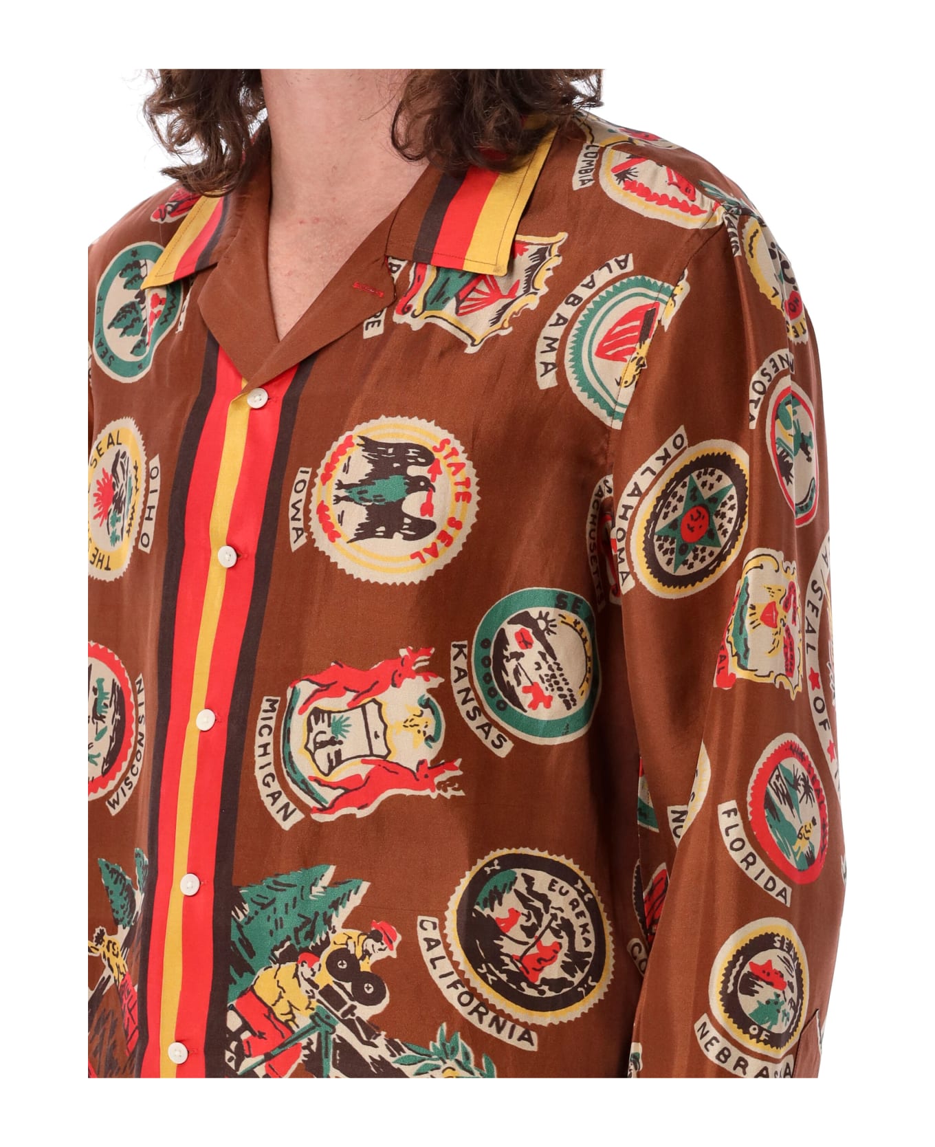 Bode State Seal Long Sleeve Shirt - MULTICOLOR