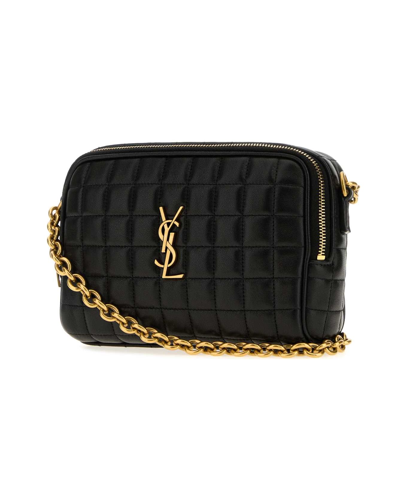Saint Laurent Black Leather Crossbody Bag - NERO