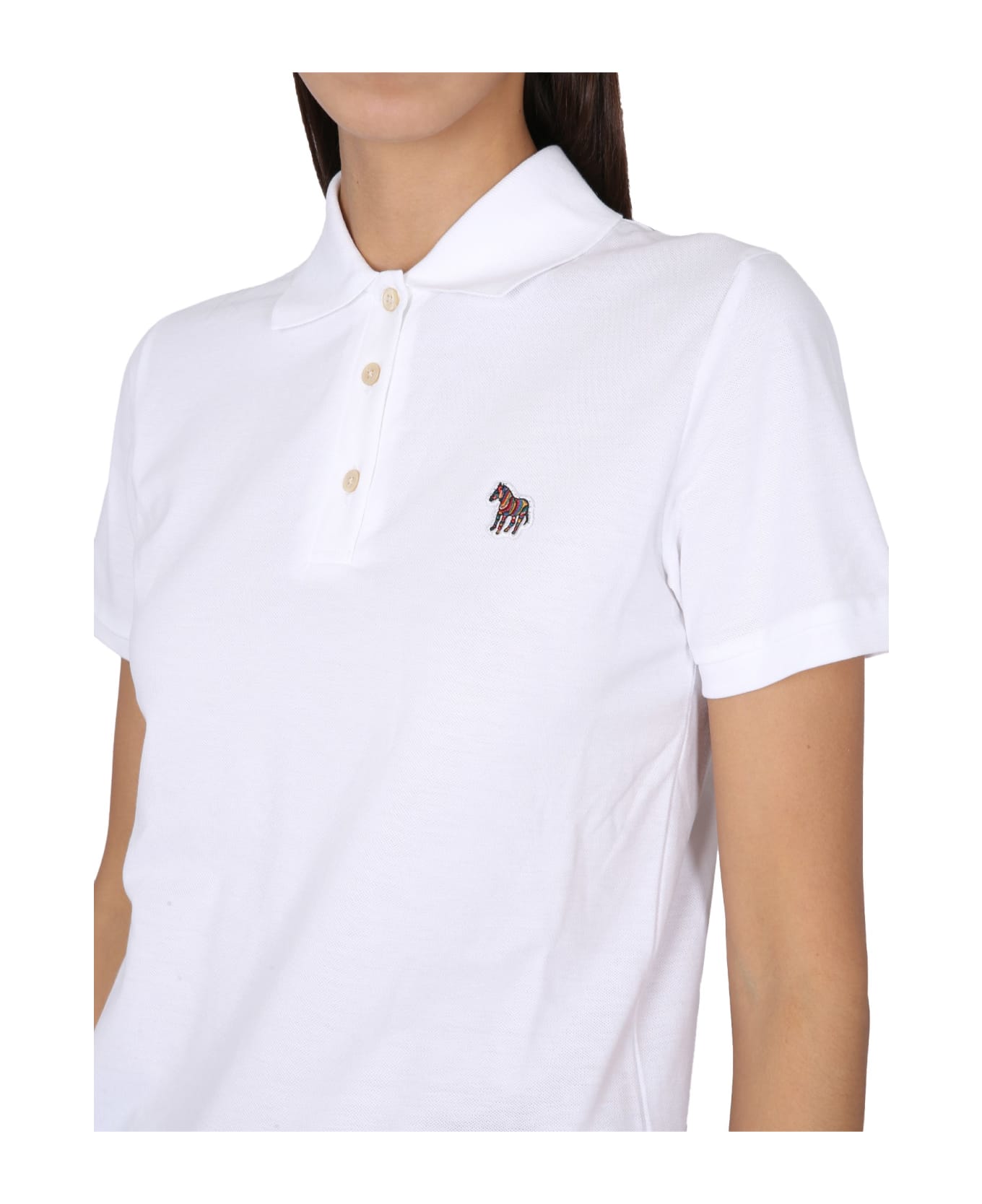 Paul Smith Polo Shirt With Zebra Patch - WHITE ポロシャツ