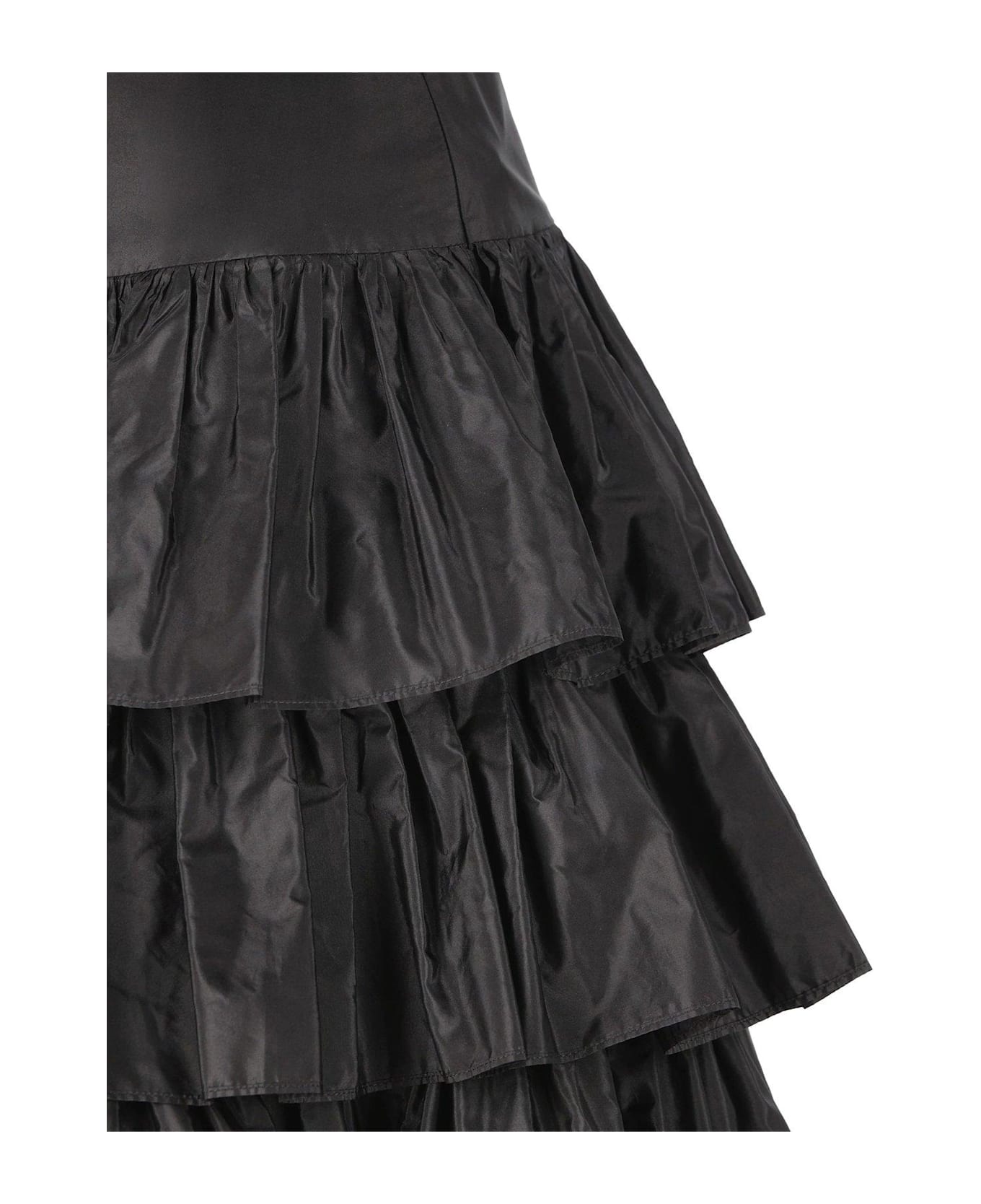 Valentino High Waist Ruffled Skirt - Black