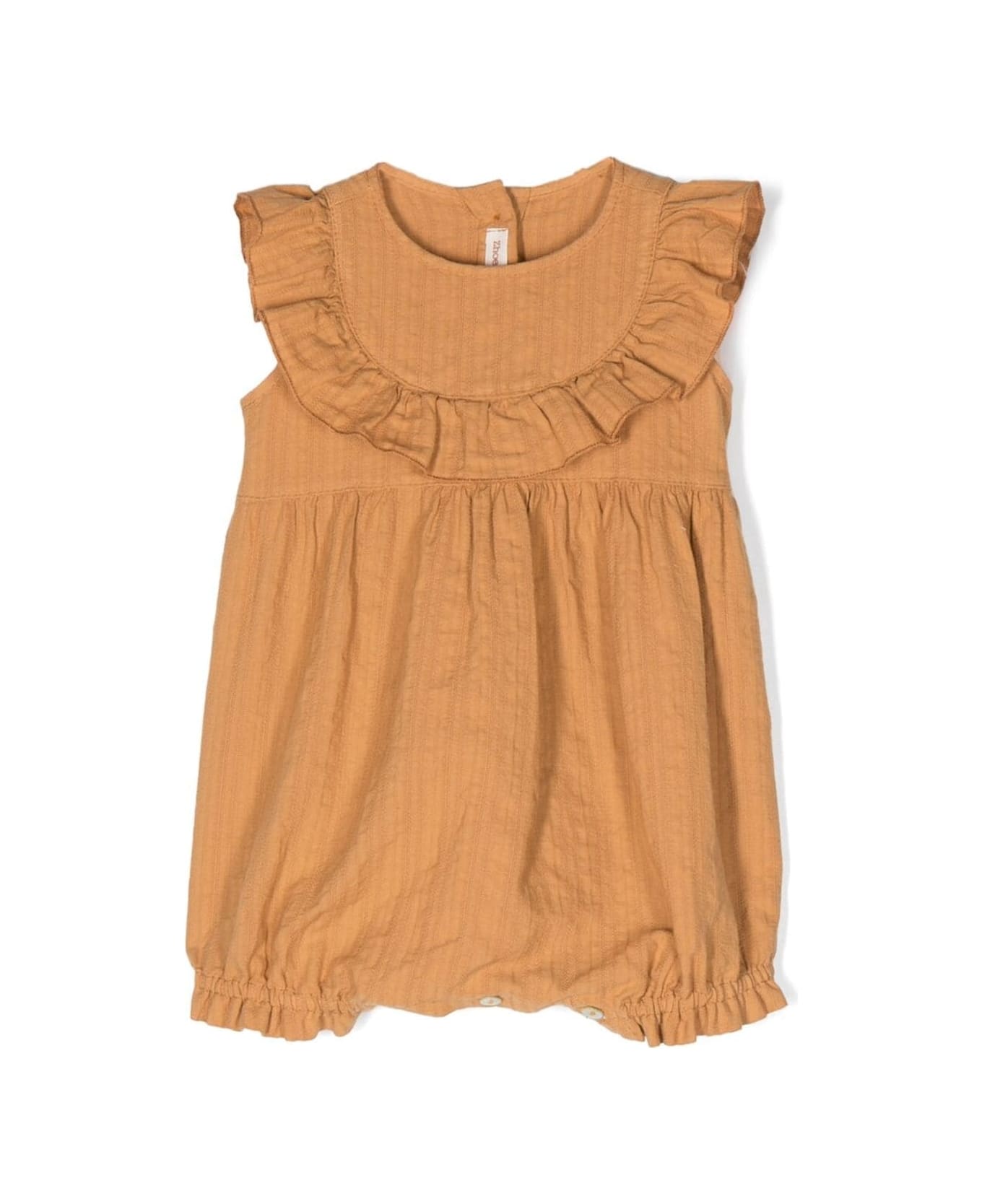Zhoe & Tobiah Onesie With Ruffles - Brown ボディスーツ＆セットアップ