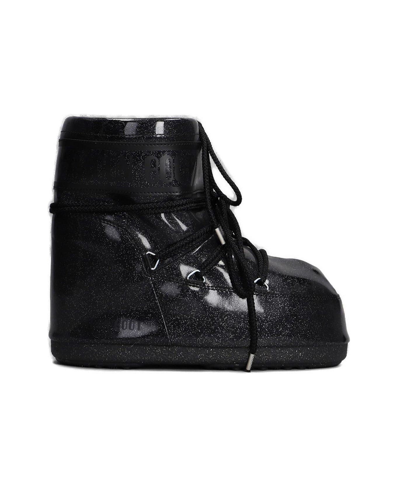 Moon Boot Icon Low Glitter Lace-up Boots - Nero