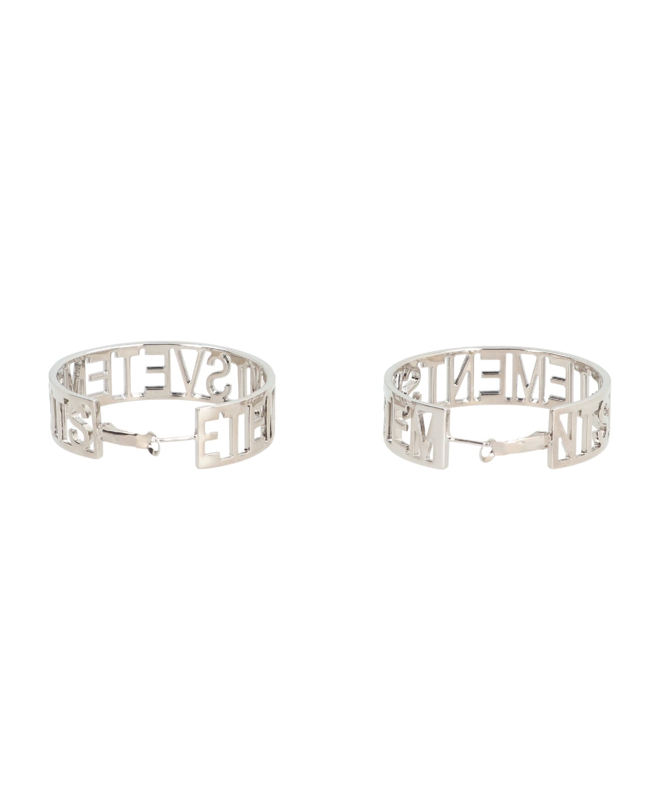 VETEMENTS Logo Hoop Earrings - silver