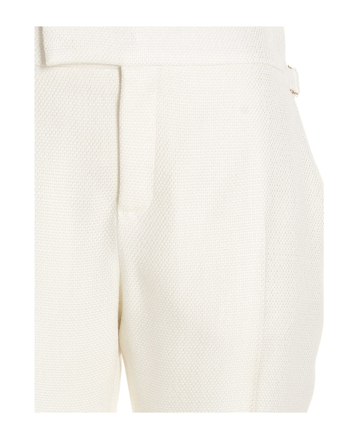 Tom Ford Hopsack Trousers Poches - White