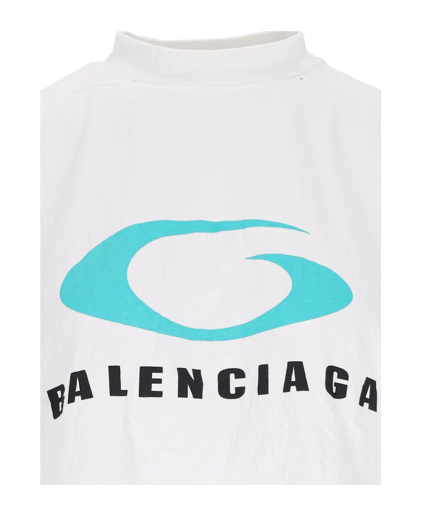 Balenciaga 'loop Sport' Crop T-shirt - Grey