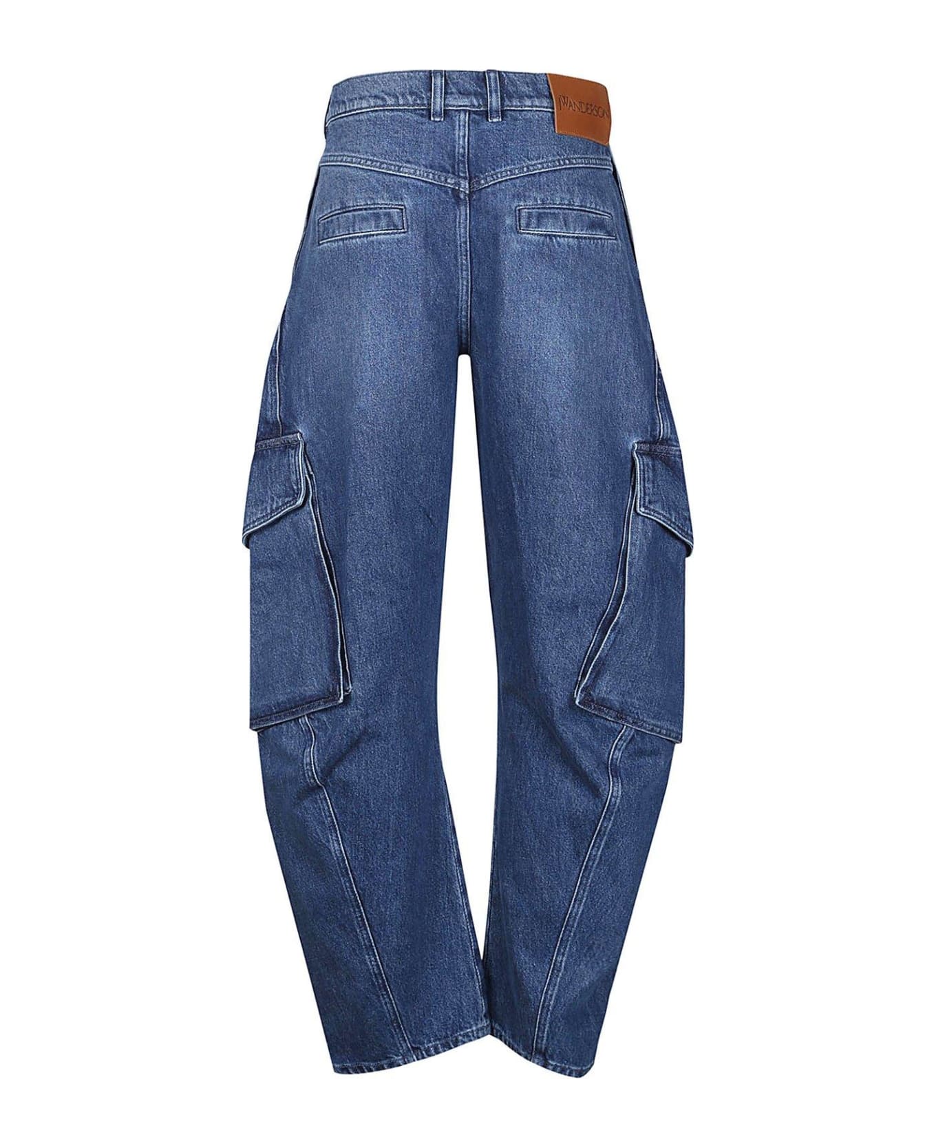 J.W. Anderson Logo Patch Tapered Jeans - BLUE