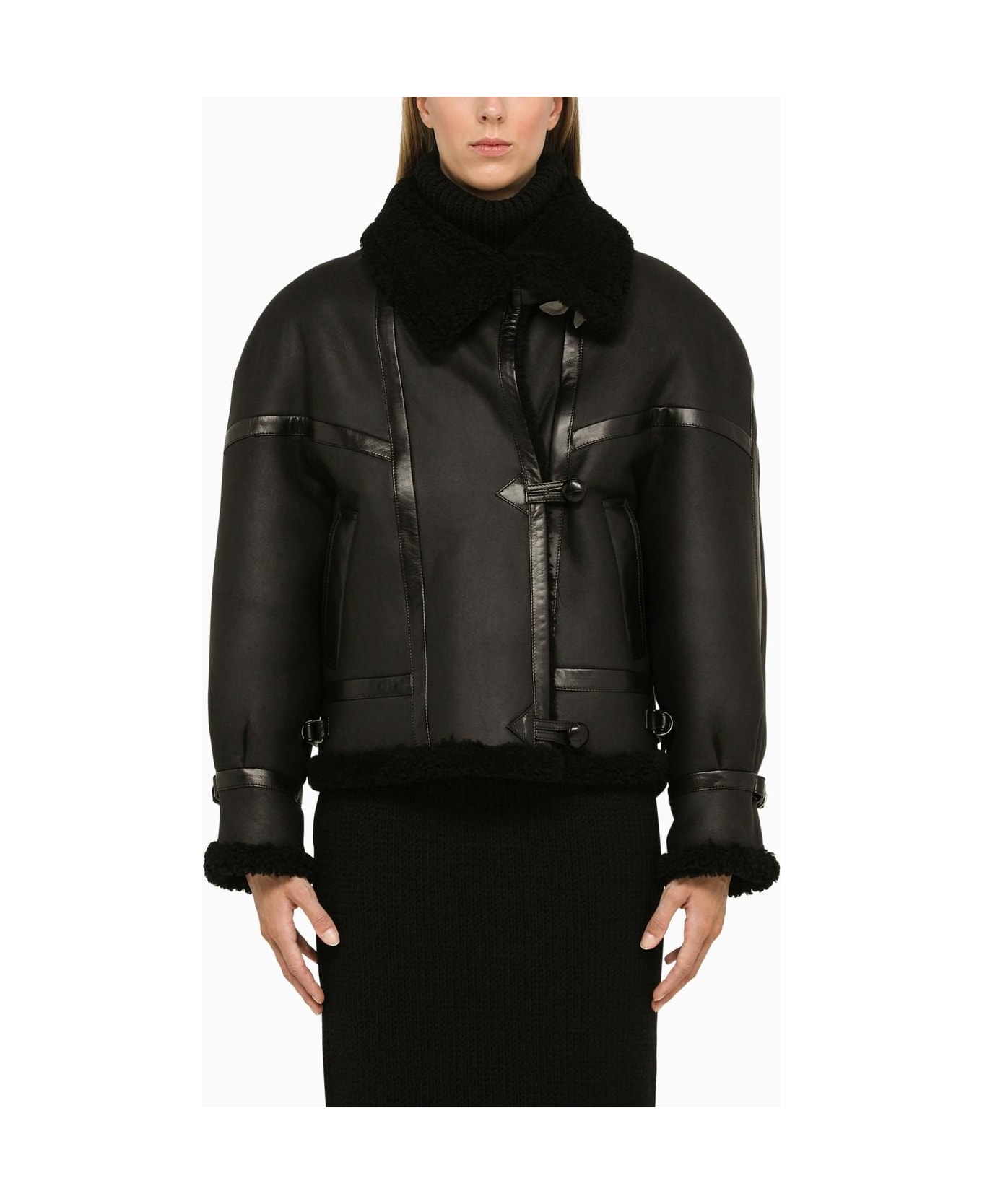 Saint Laurent Black Leather Jacket - Black ジャケット