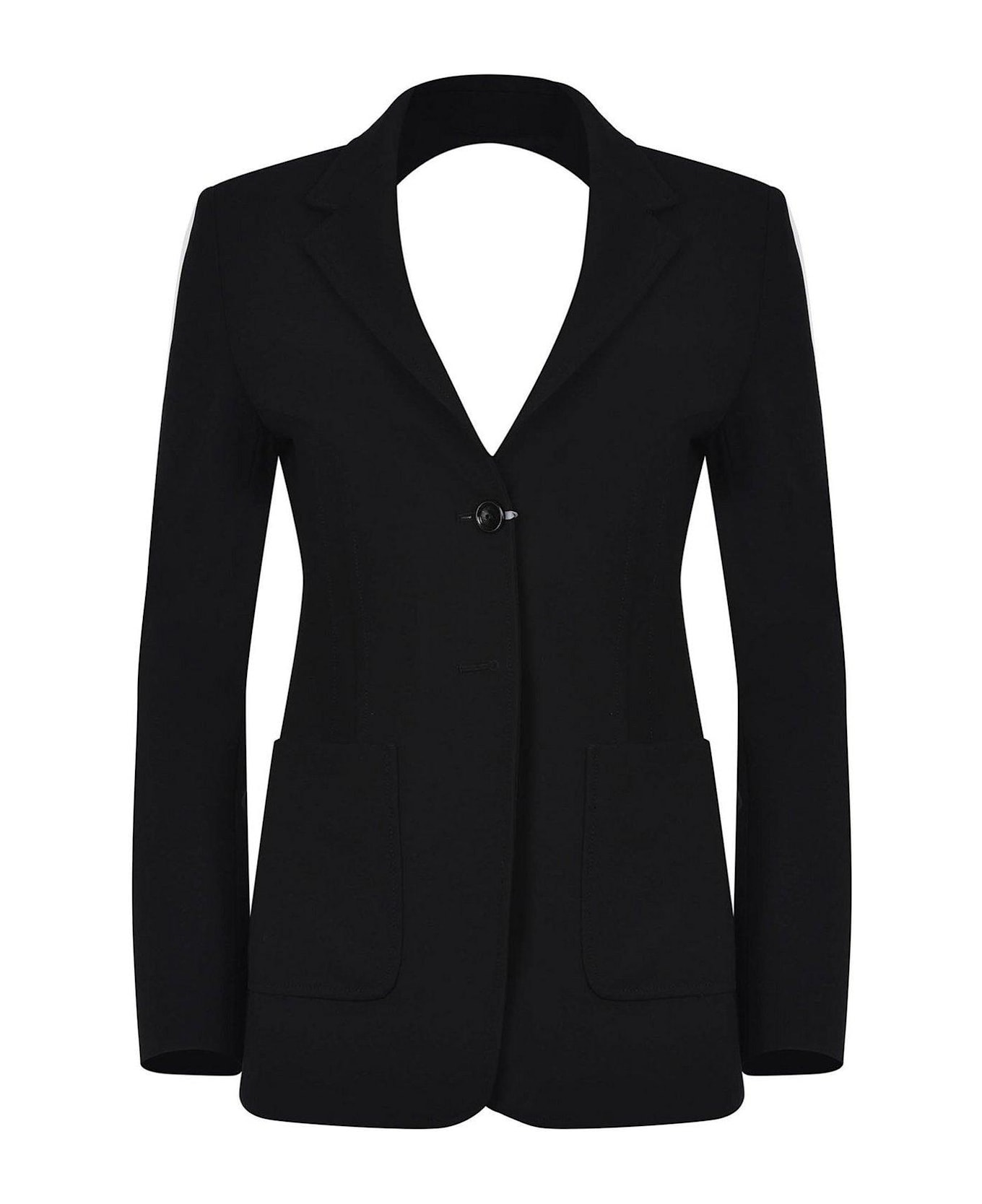 Max Mara Single-breasted Open Back Jacket - BLACK