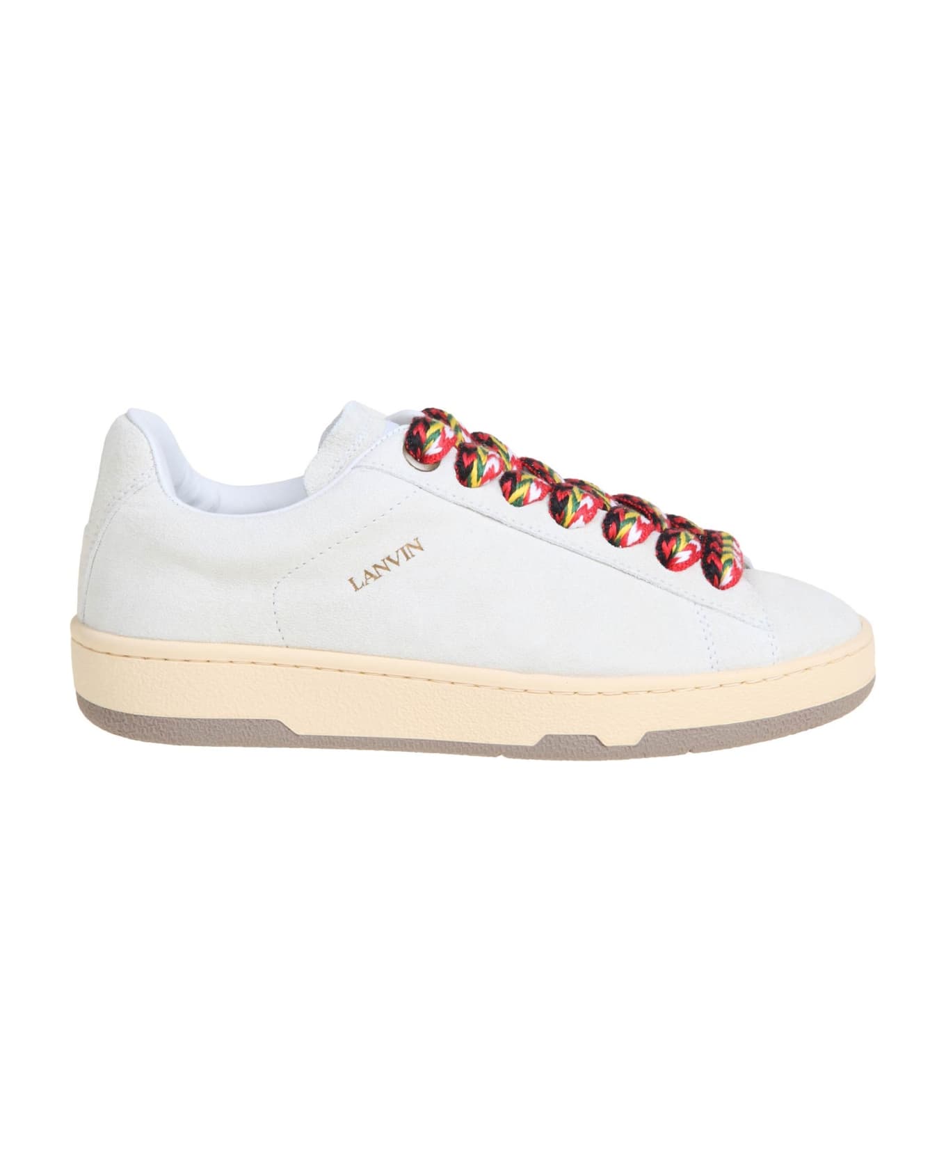 Lanvin Lite Curb Sneakers In Leather Color White - White