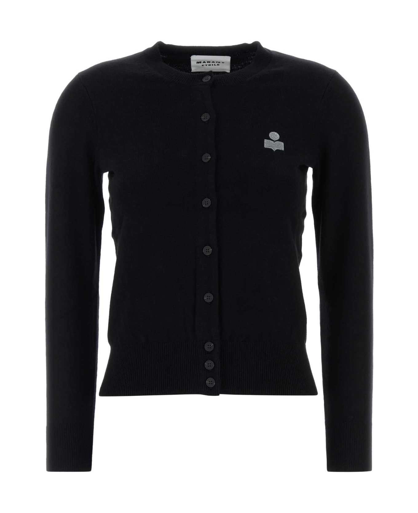 Isabel Marant Black Cotton Blend Mona Cardigan - BLACK