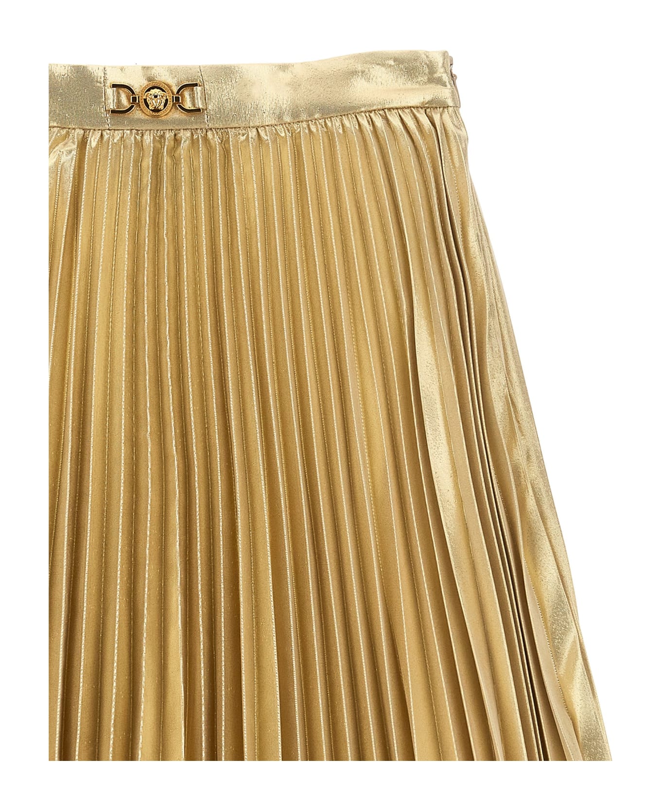 Versace 'medusa '95' Laminated Skirt - Gold