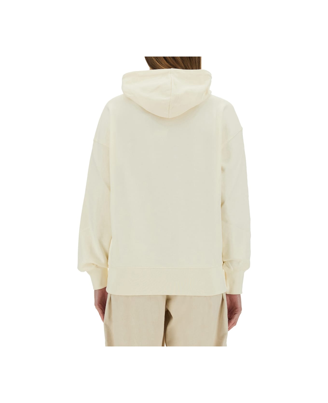 MSGM Sweatshirt With Brushed Logo - IVORY
