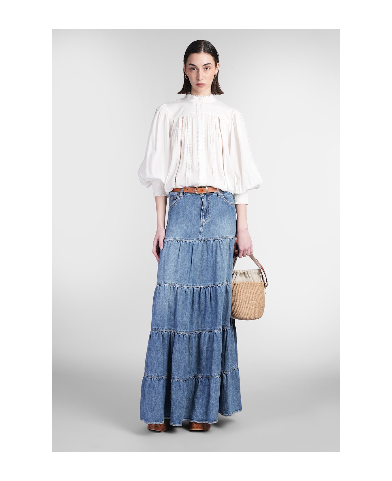 Alice + Olivia Cora Blouse In White Cotton - White