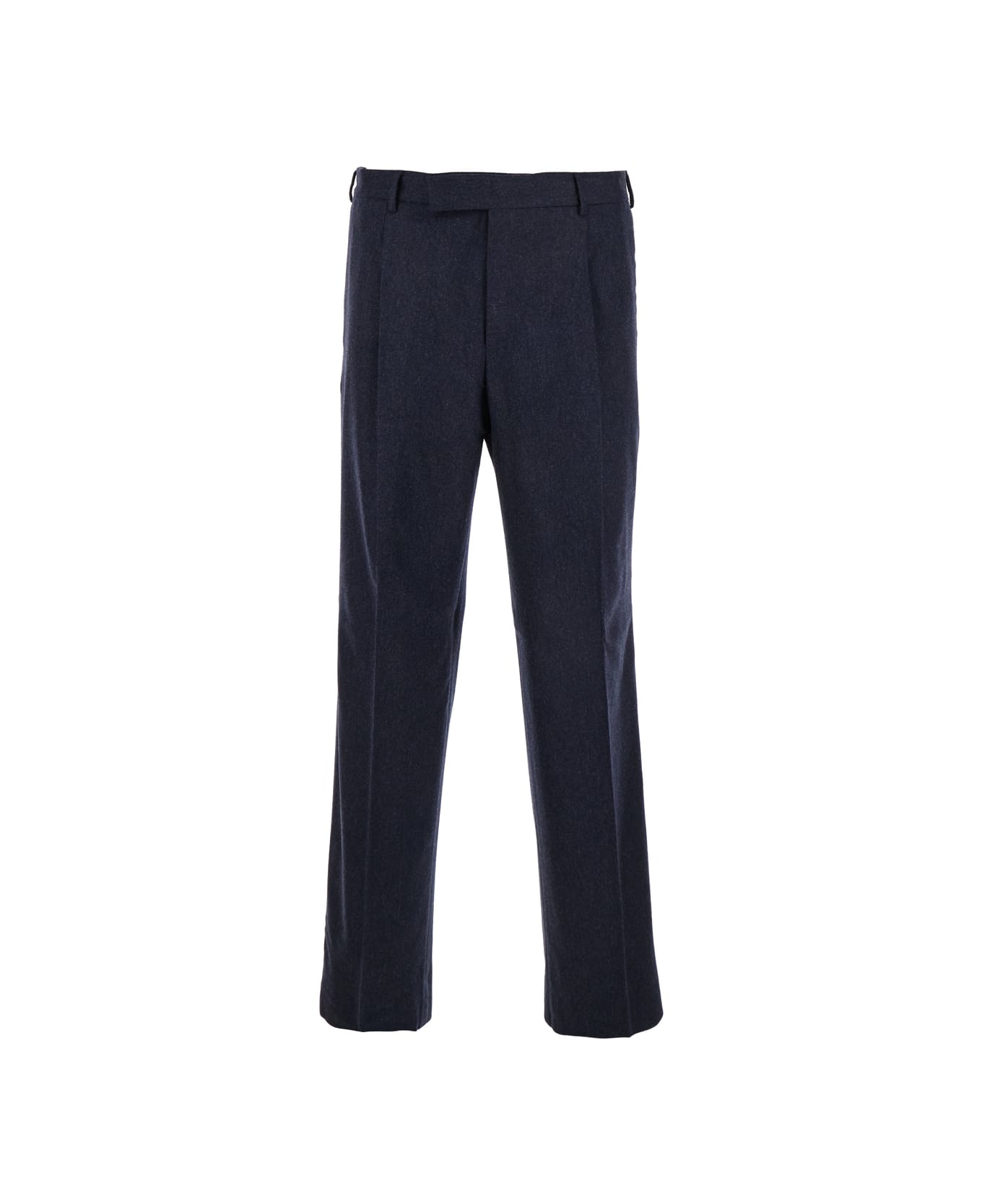 PT Torino Blue Pants With High Waist And Pences On The Front In Wool Blend Stretch Man - Blu