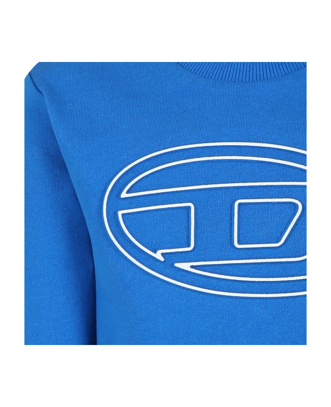 Diesel Light Blue Sweatshirt For Kids With Logo - Light Blue