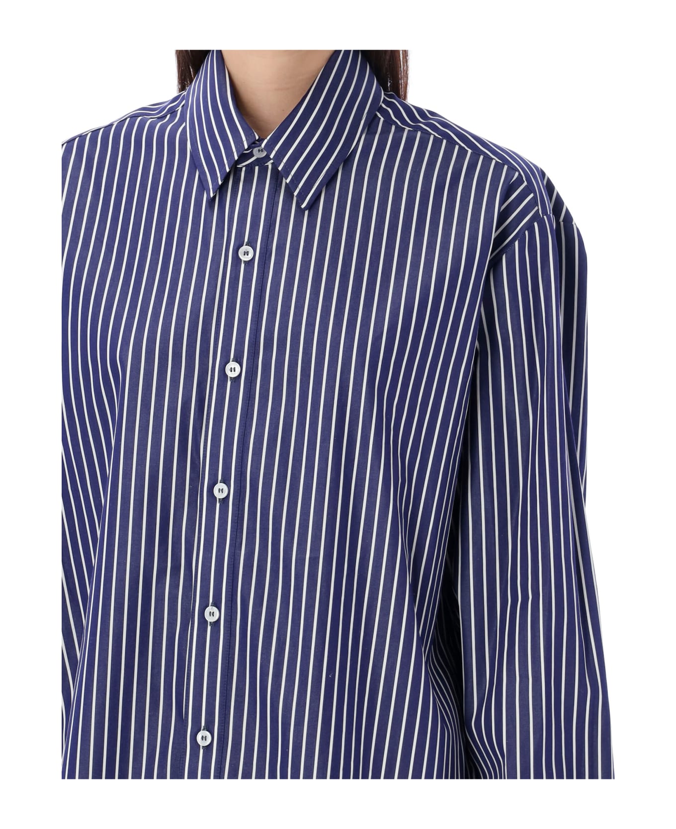 SSHEENA Stripe Shirt Quote Back - LIGHT BLUE STRIPE シャツ