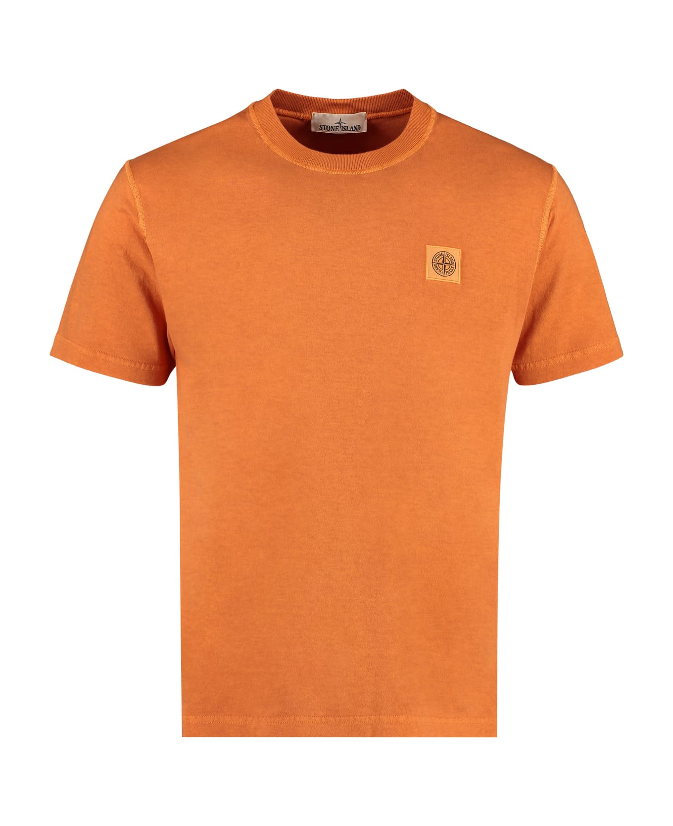 Stone Island Logo Cotton T-shirt - Orange シャツ