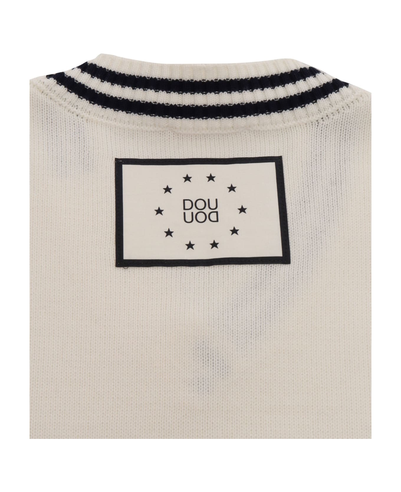 Douuod Knitted Vest - WHITE ニットウェア＆スウェットシャツ