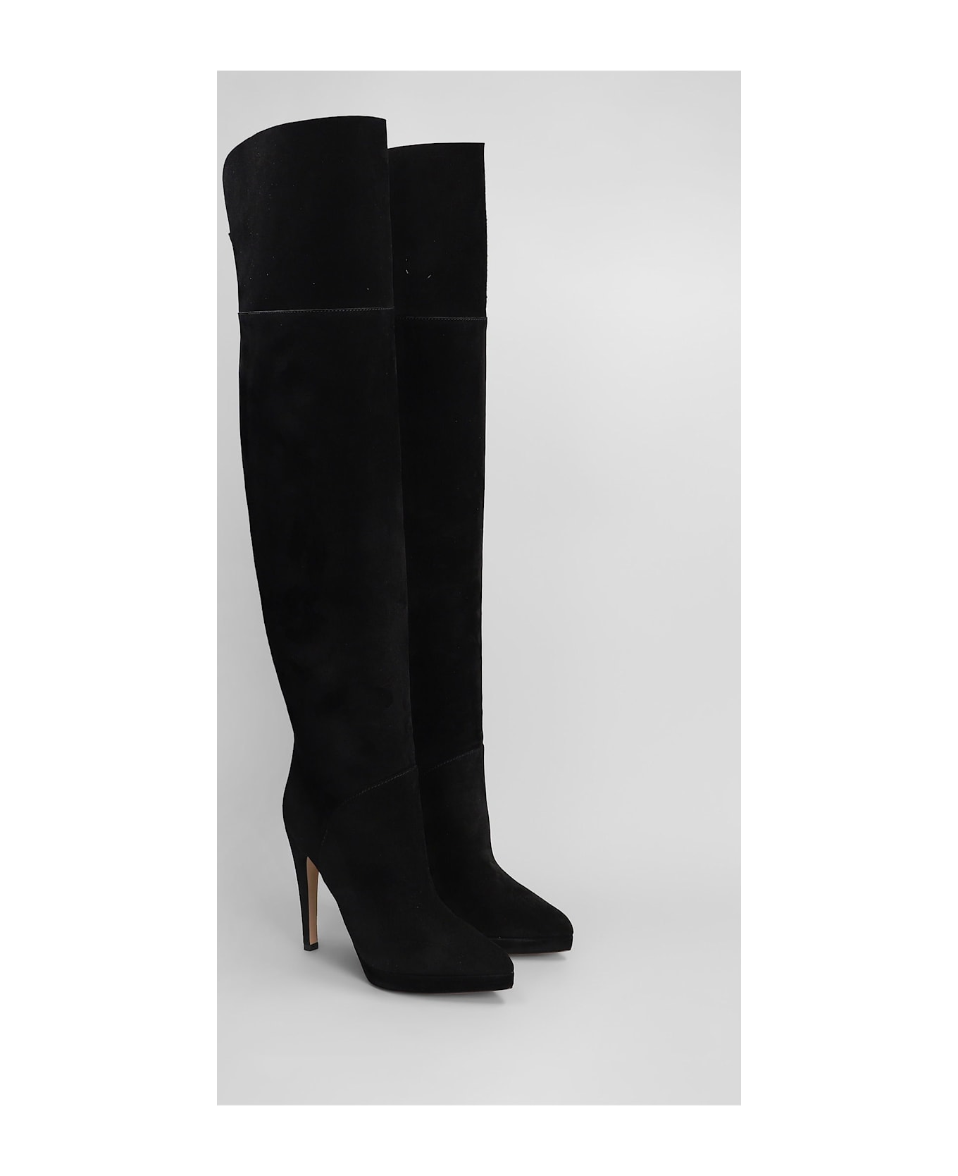 Casadei High Heels Boots In Black Suede - black