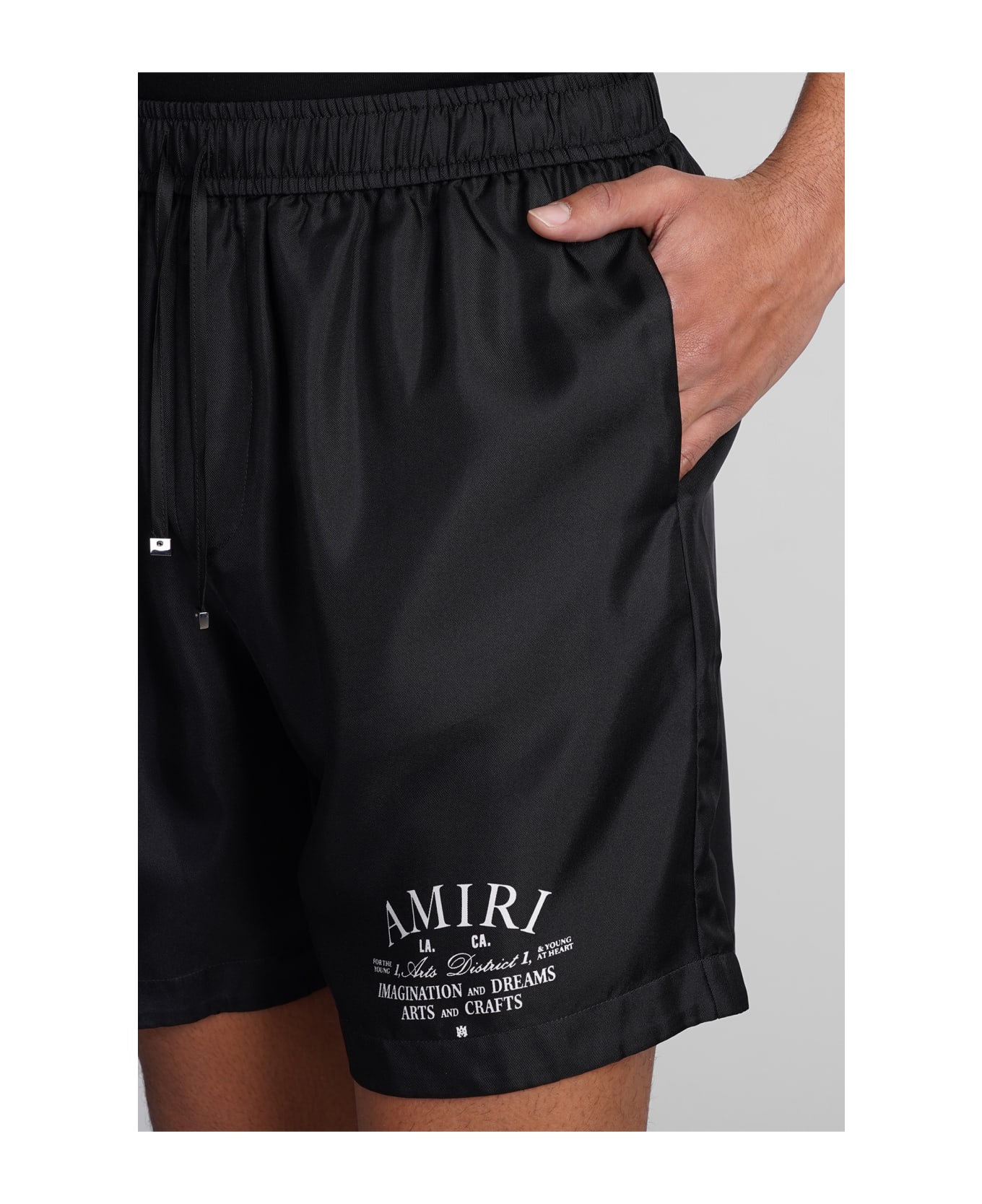 AMIRI Shorts In Black Silk - black ショートパンツ
