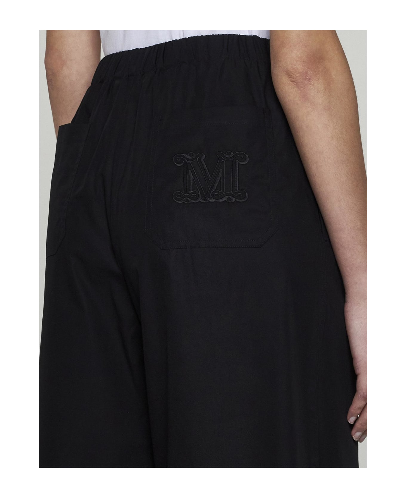 Max Mara Navigli Cotton Trousers - BLACK ボトムス