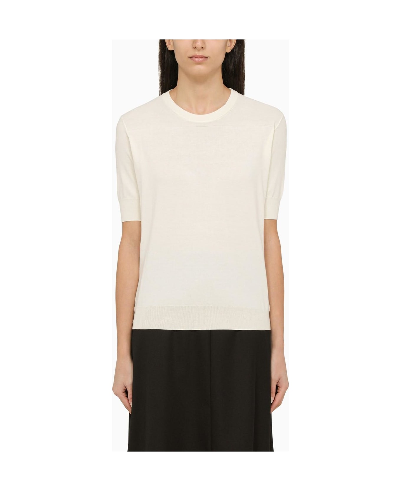 Jil Sander Short-sleeved White Cotton Jersey - Bianco