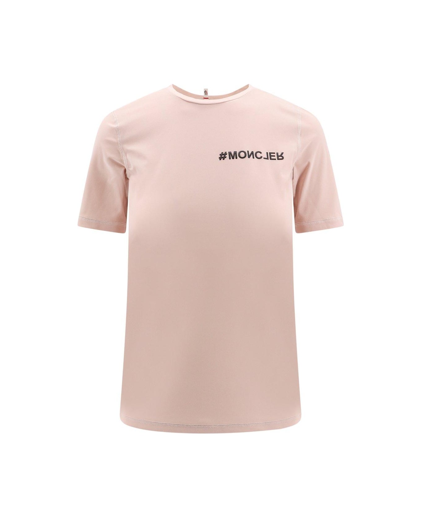 Moncler Grenoble Logo Patch Crewneck T-shirt - Lighrt pink Tシャツ