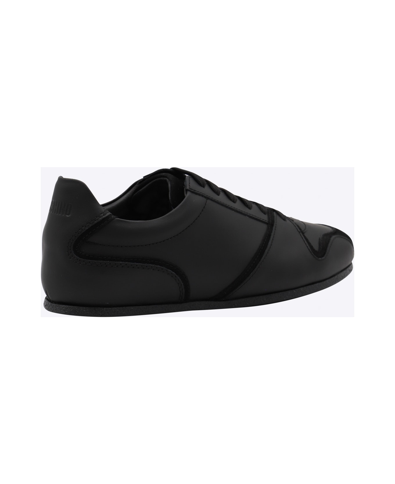 Moschino Black Leather Sneakers - Black