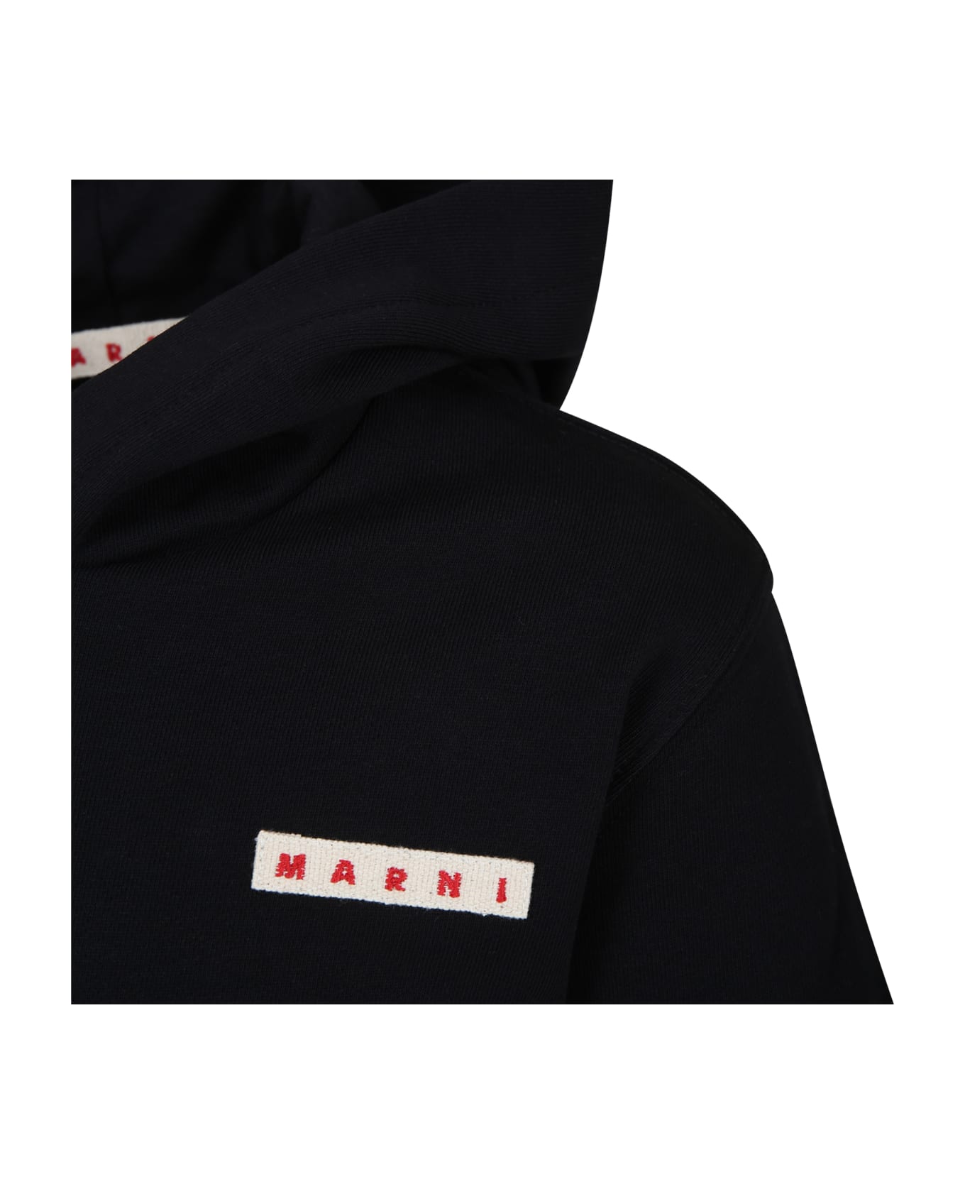 Marni Black Sweatshirt For Girl With Logo - Black