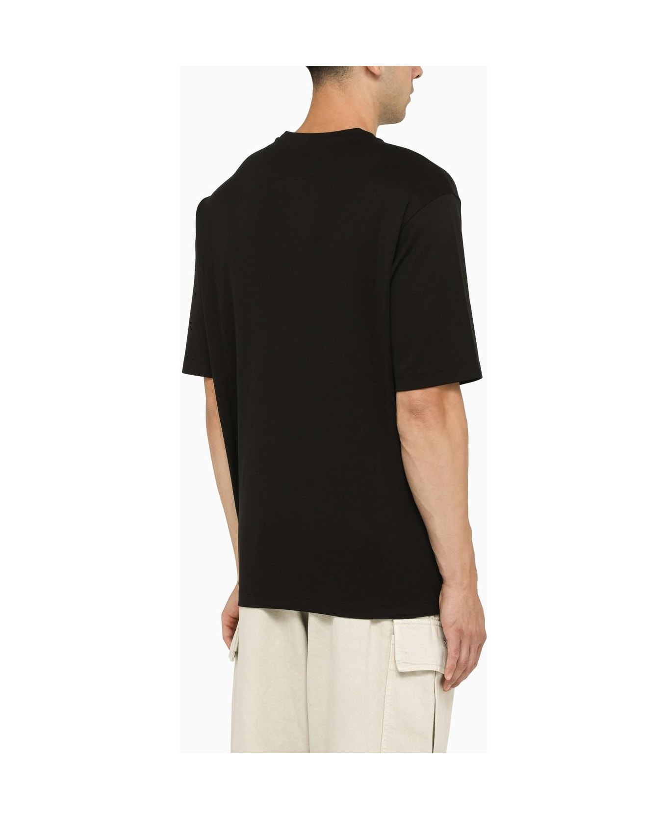 Prada Black T-shirt With Logo Plaque - NERO
