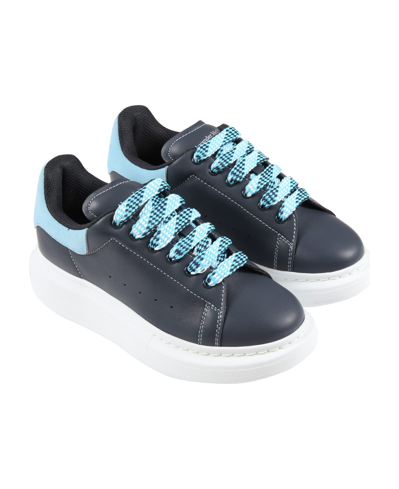 Alexander McQueen Blue Sneakers For Kids With Logo - Blue