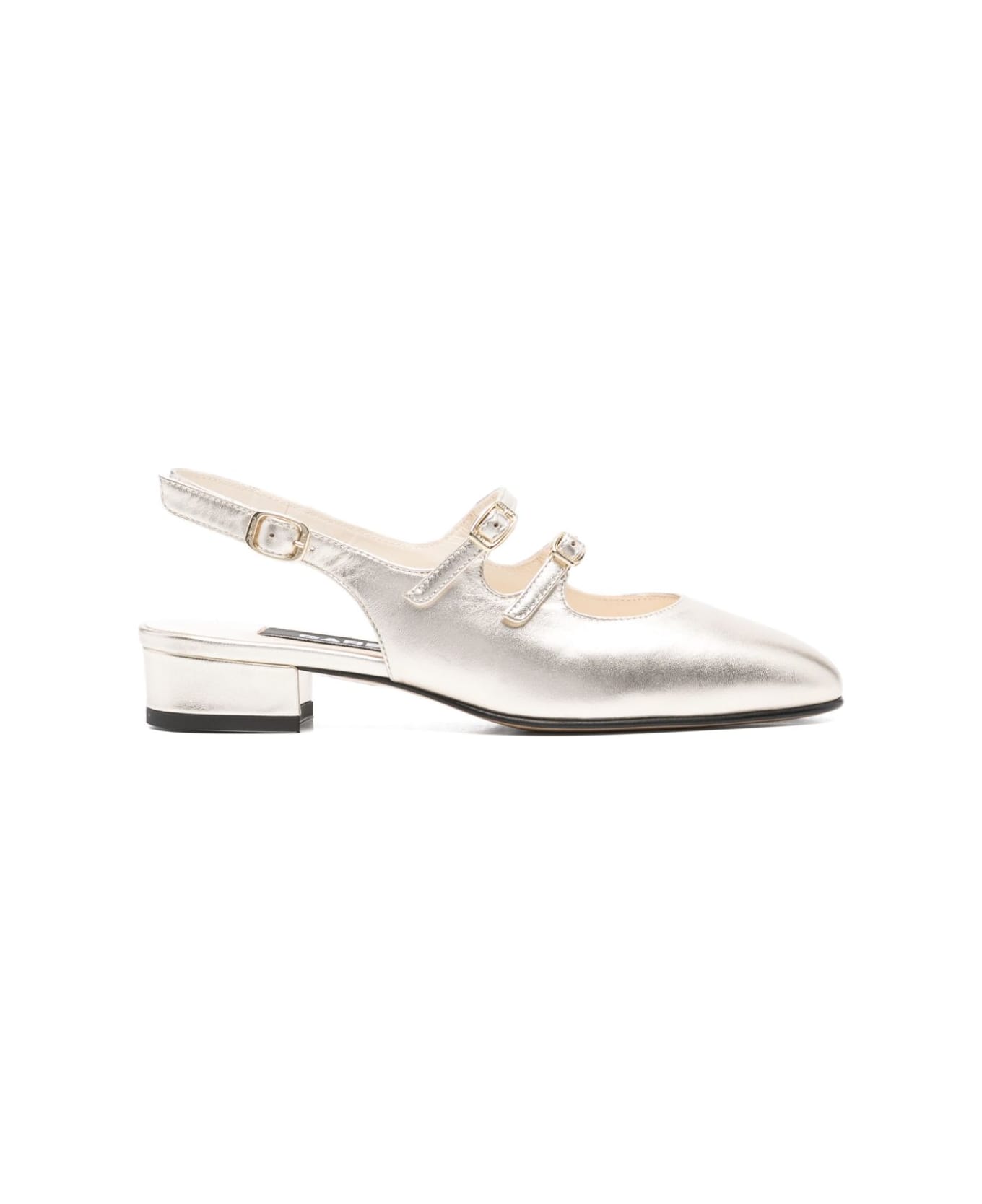 Carel Peche Laminated Leather Ballets - Grey