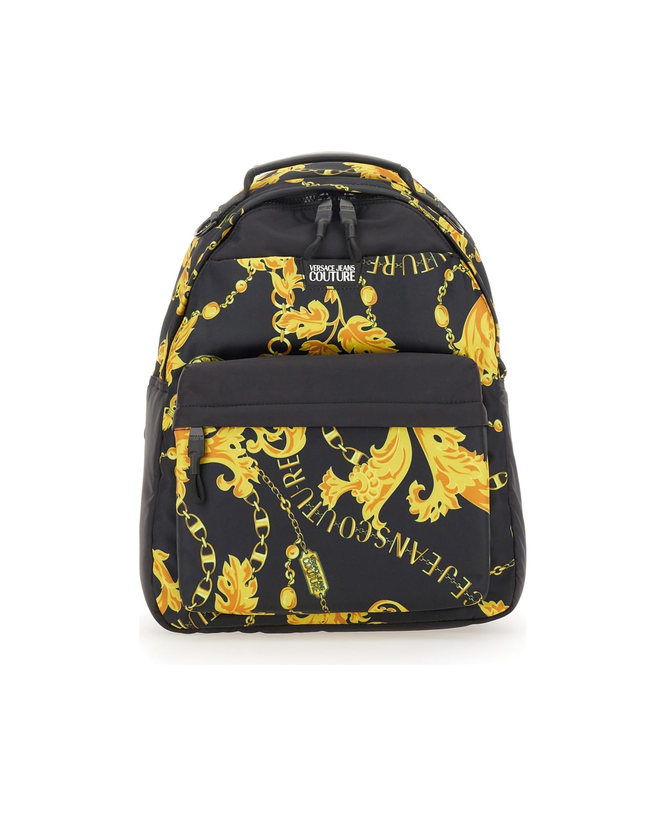 Versace Jeans Couture Chain Couture Nylon Print Backpack - Black