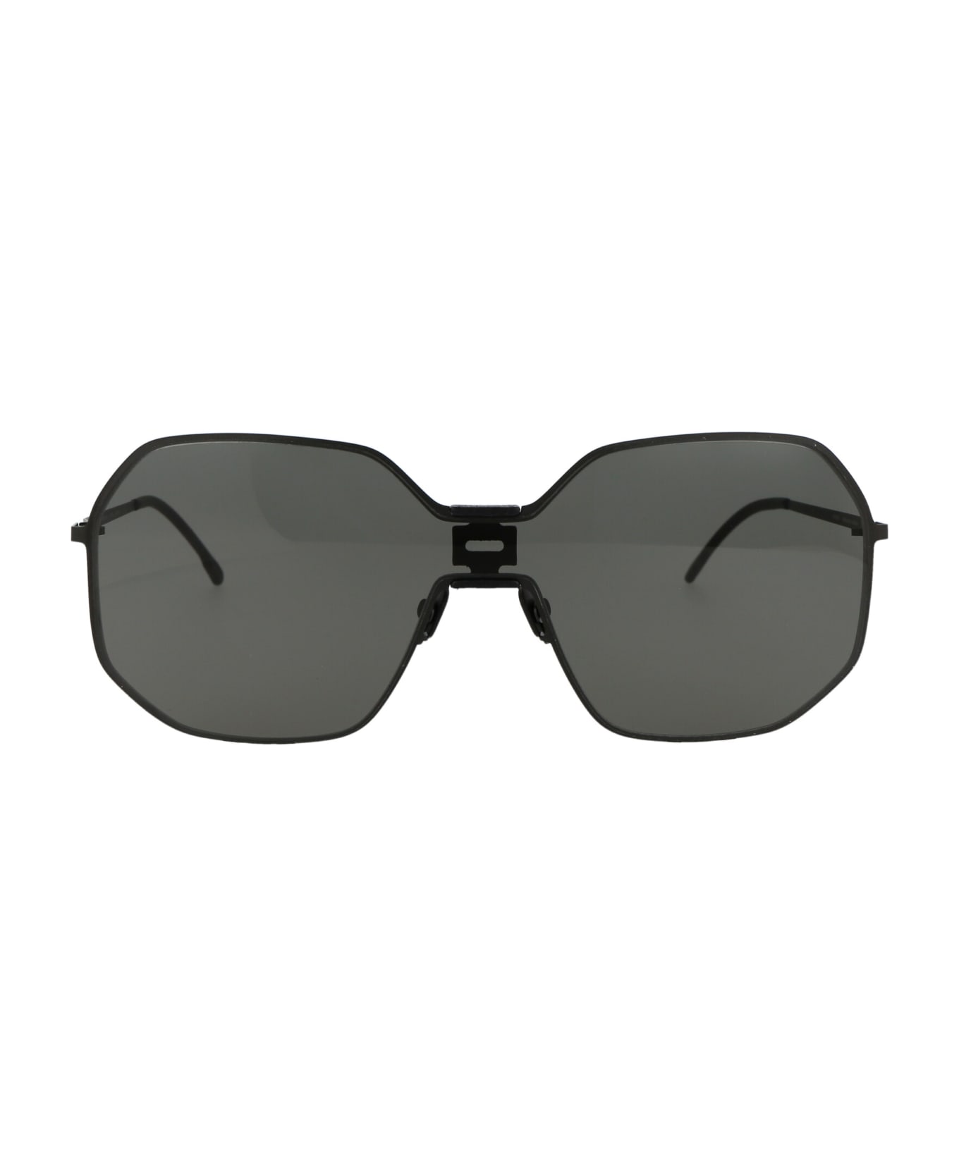 Mykita Mmecho003 Sunglasses - 305 MH6 Pitch Black Black Dark Grey Solid Shield