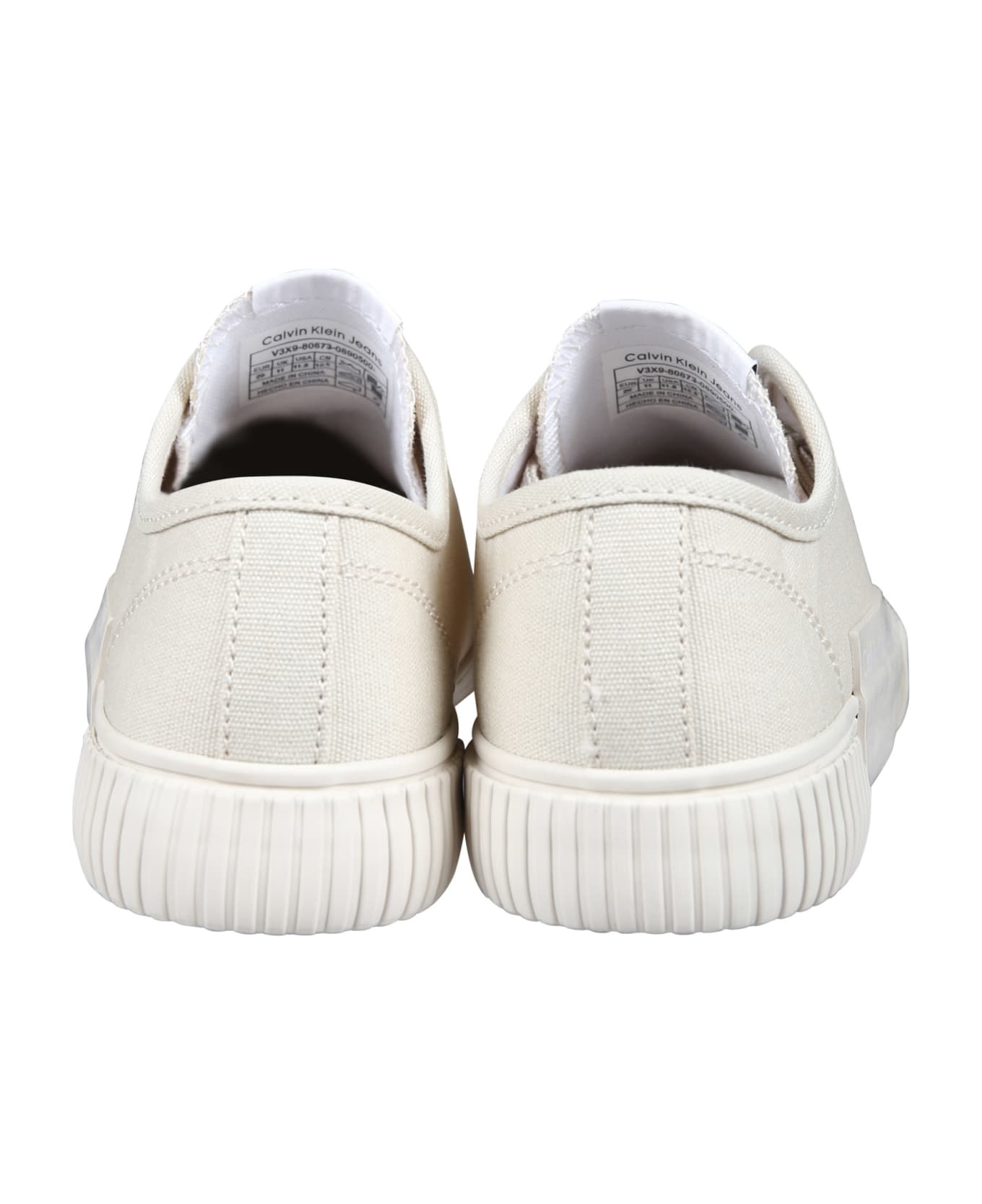 Calvin Klein Ivory Sneakers For Kids With Logo - Ivory シューズ